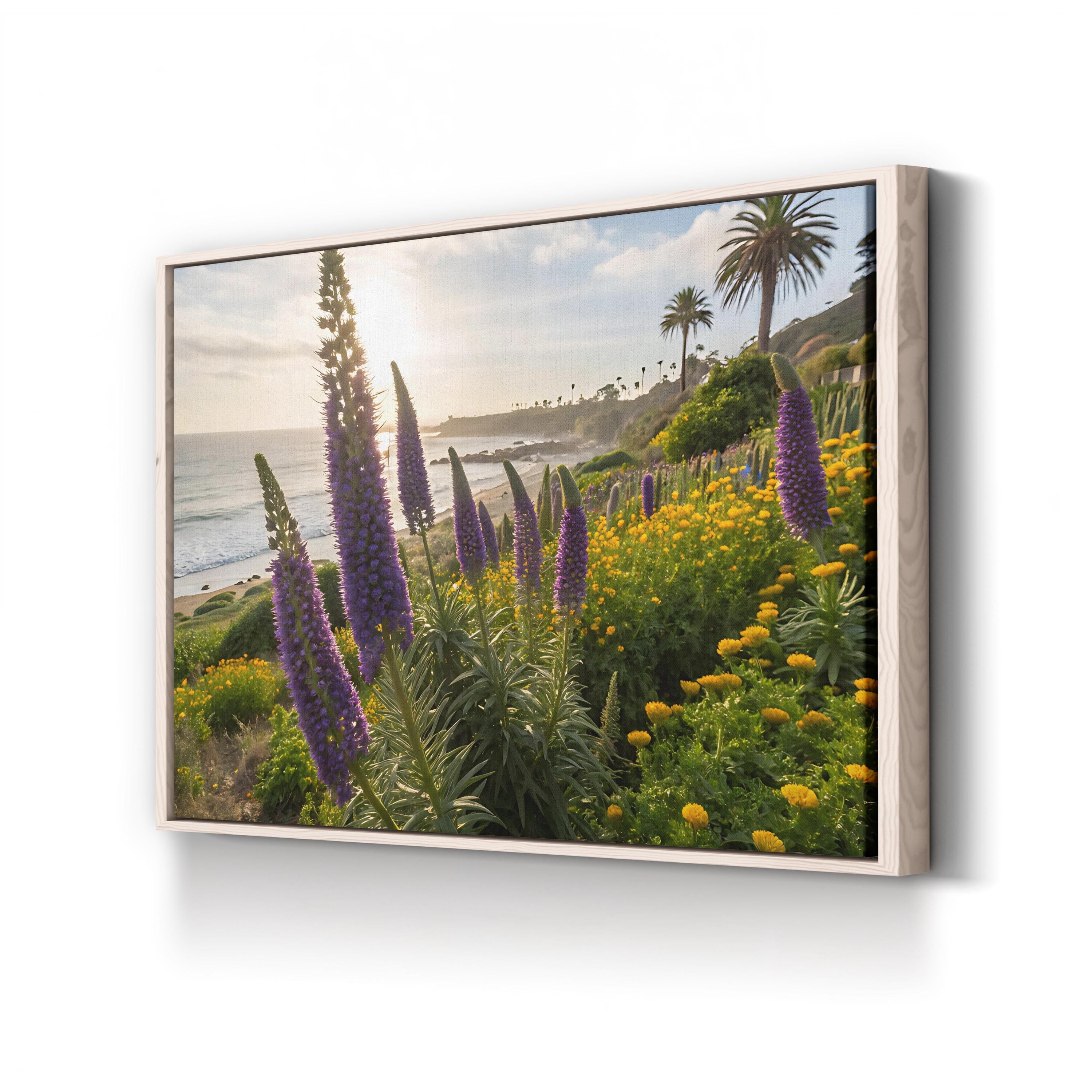 Laguna Beach Spring Wildflowers Canvas Wall Art — Laguna Beach California Coastal Landscape Print