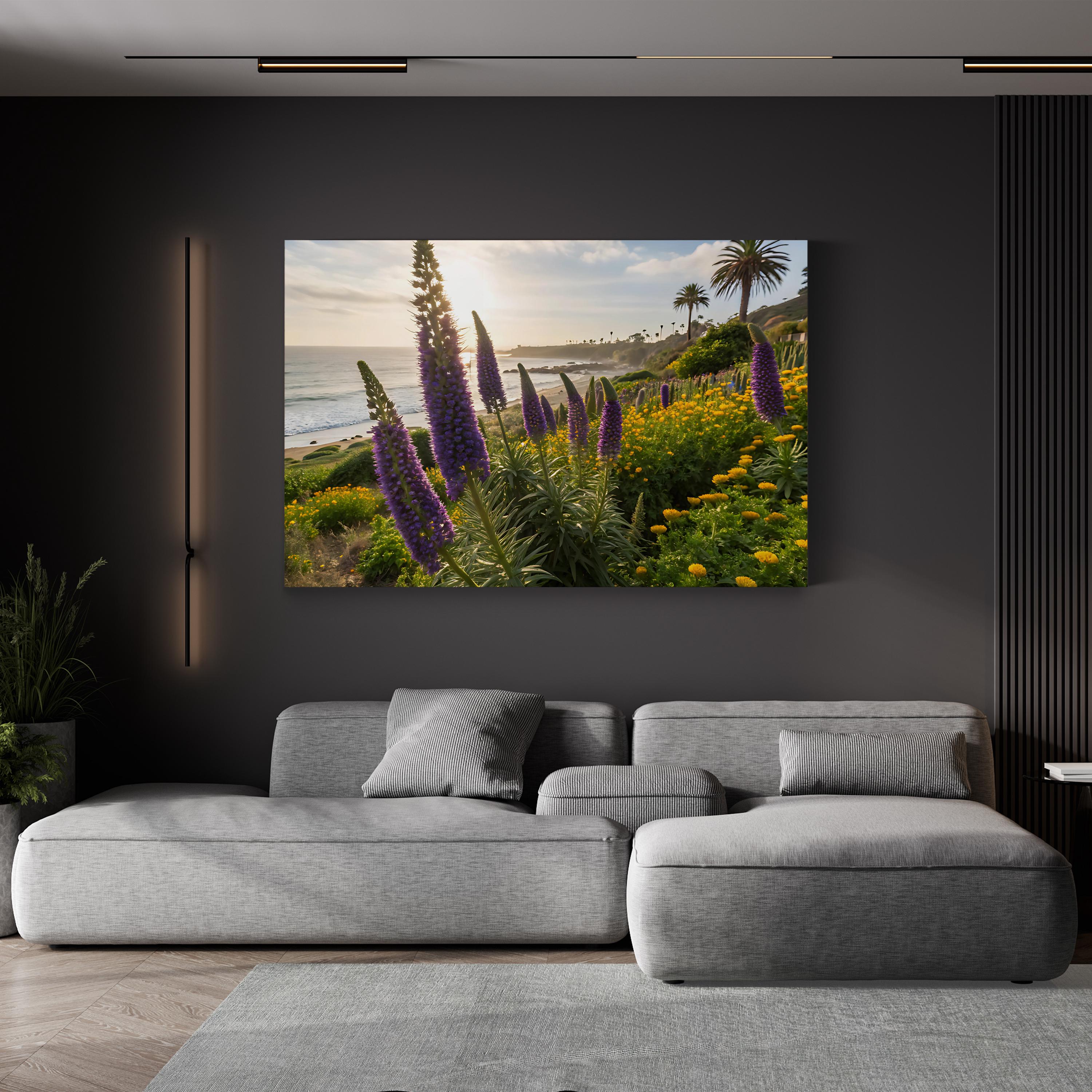 Laguna Beach Spring Wildflowers Canvas Wall Art — Laguna Beach California Coastal Landscape Print