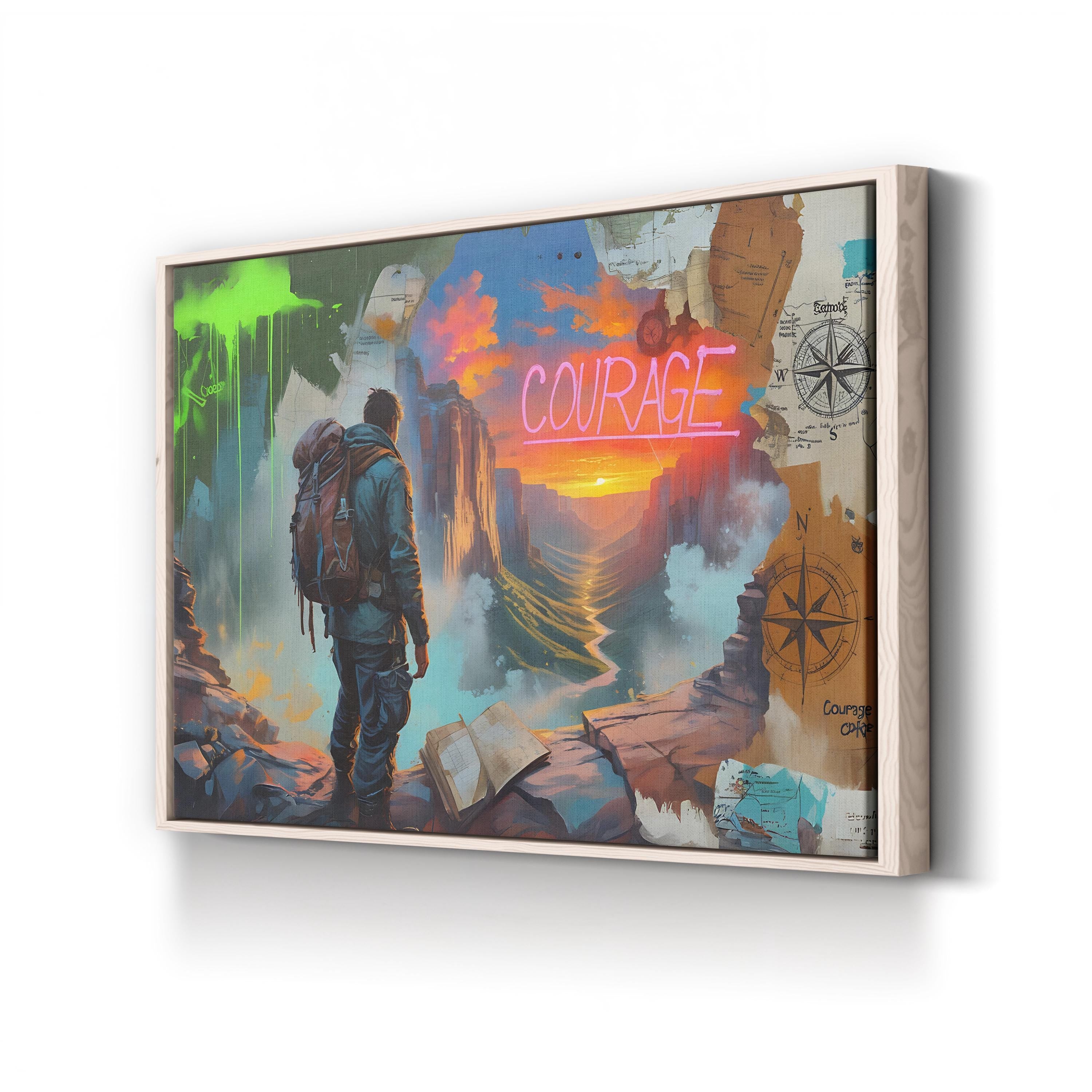 Adventure Mountain Landscape – Period Illustration Wall Art | Inspirational Canvas Print