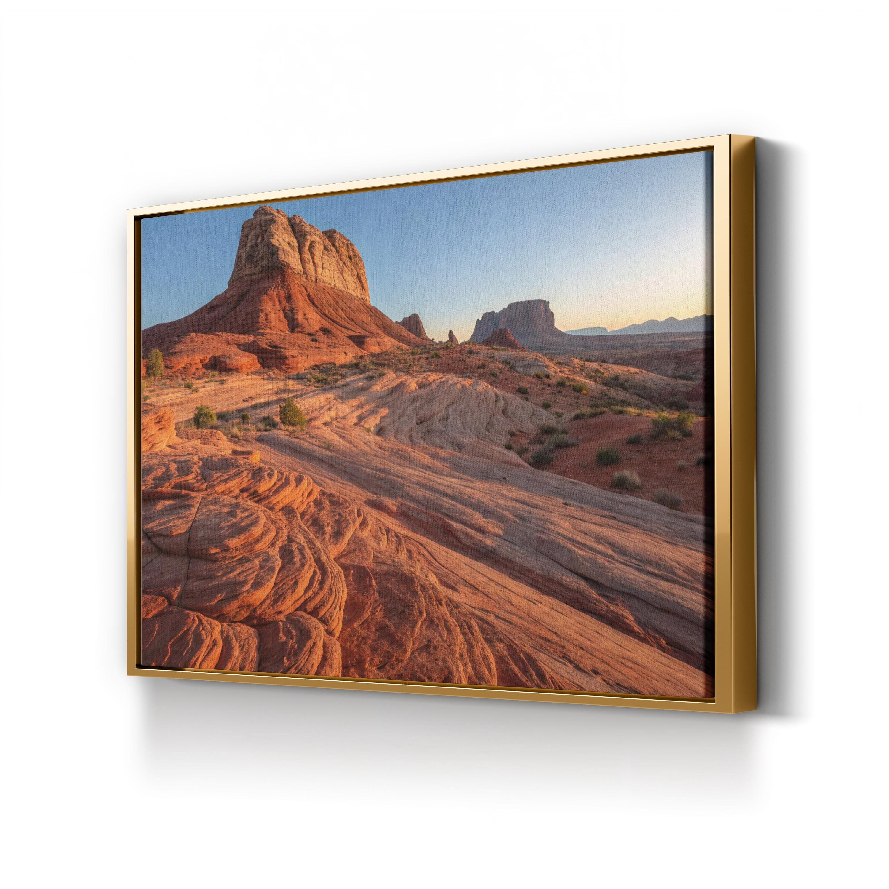 America's Gibraltar Red Rock – Vintage Photography Wall Art | Desert Landscape Canvas Print