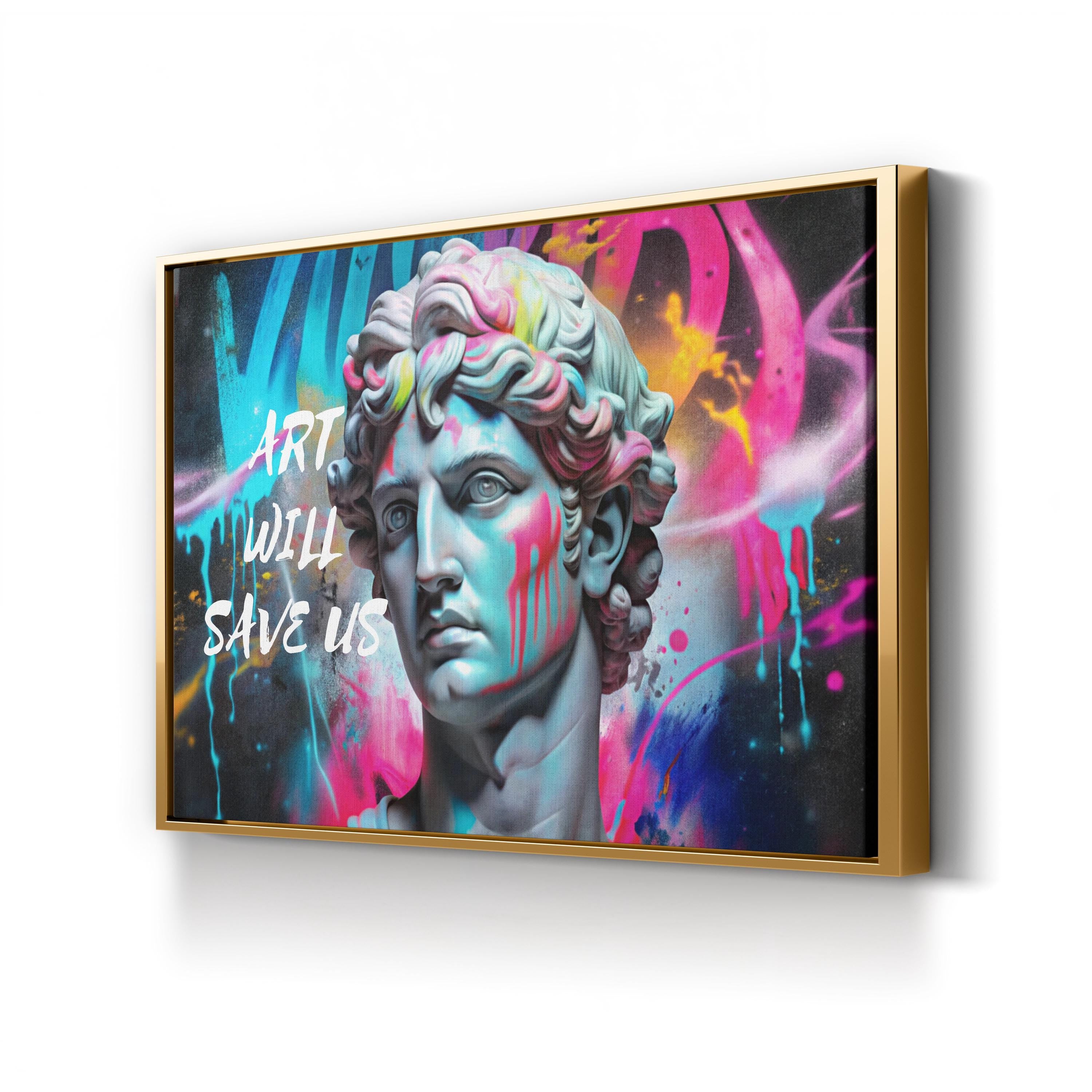 Graffiti Statue Wall Art — Contemporary Urban Street Art Composition
