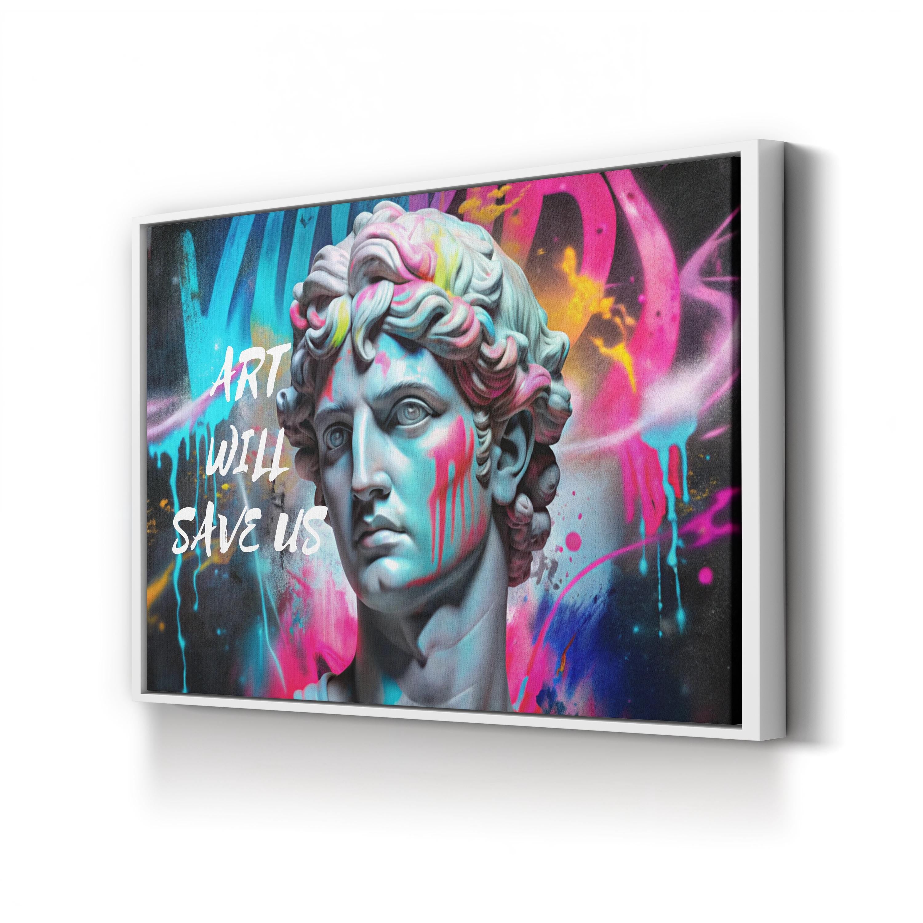 Graffiti Statue Wall Art — Contemporary Urban Street Art Composition