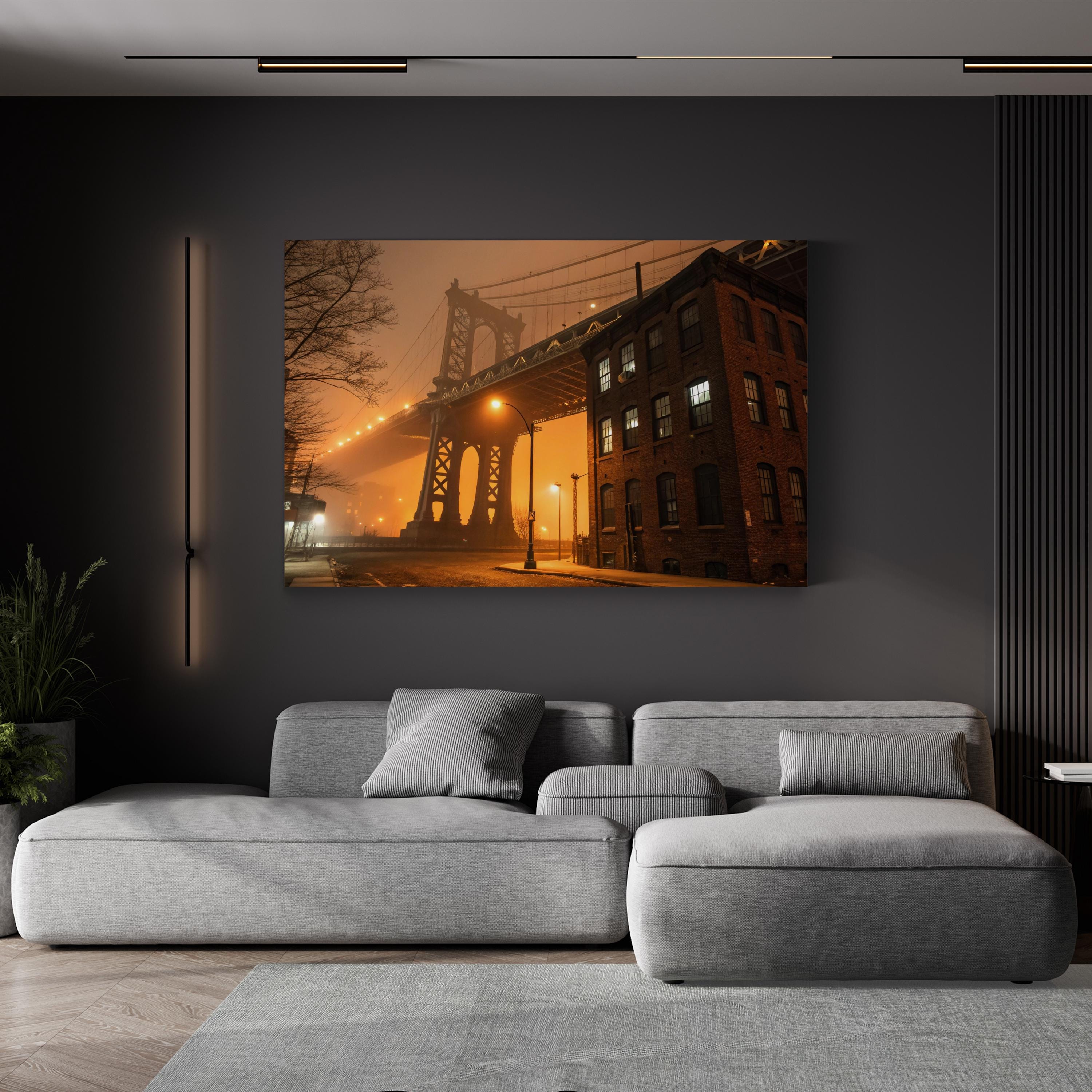 Golden Gate Bridge Foggy Skyline – Vintage Photography Wall Art | San Francisco Canvas Print
