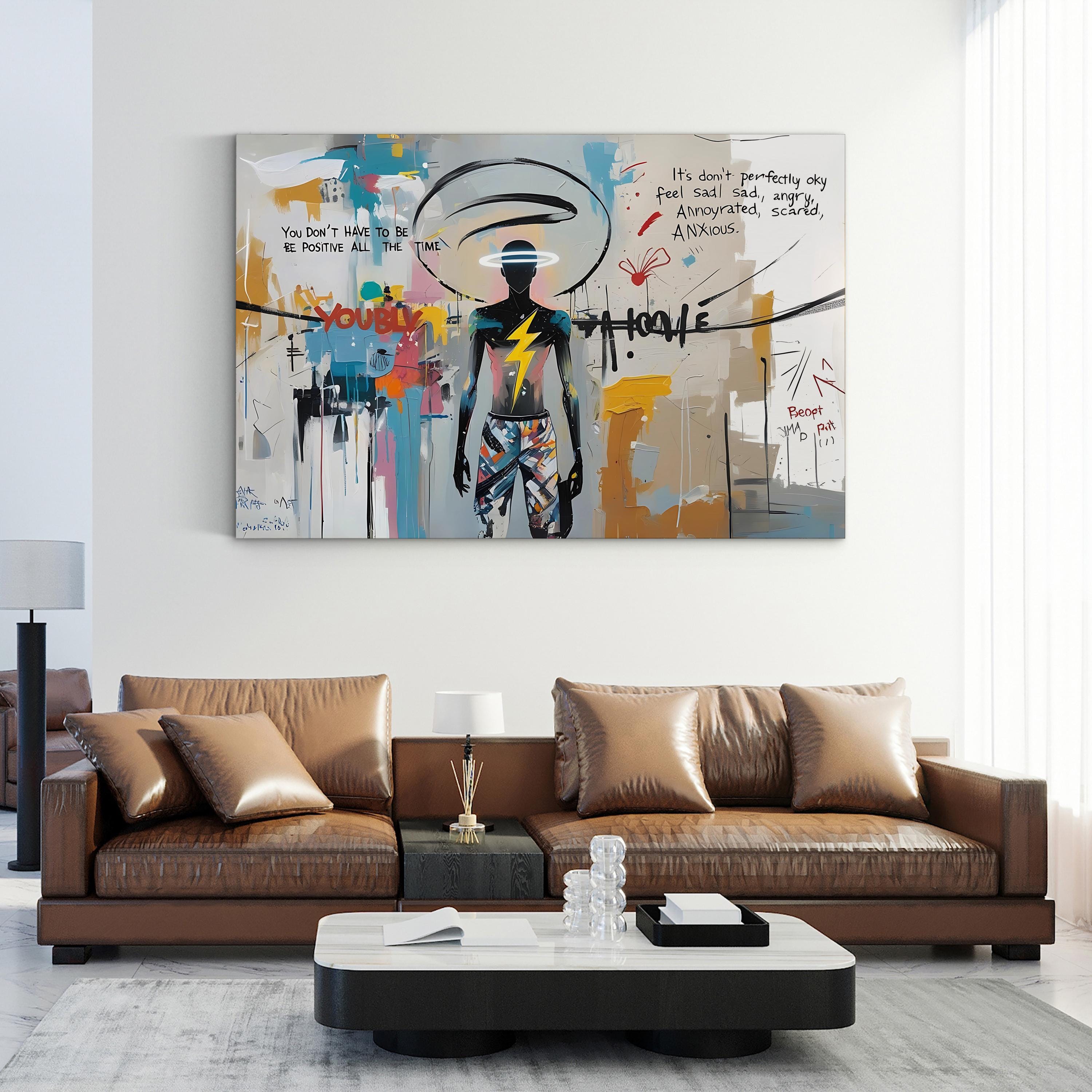 Abstract Figure with Motivational Quote – Period Illustration Wall Art | Modern Decor Canvas Print