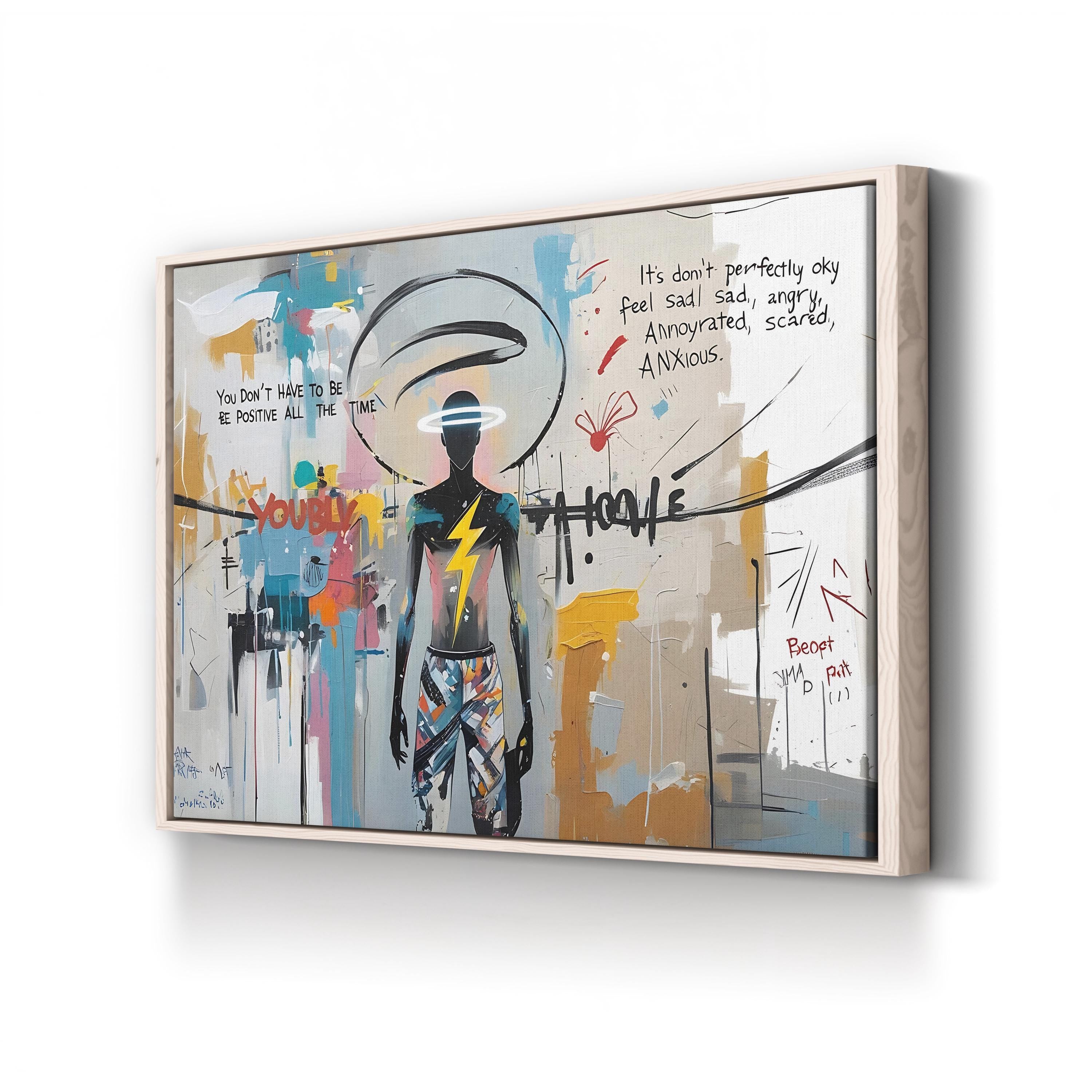 Abstract Figure with Motivational Quote – Period Illustration Wall Art | Modern Decor Canvas Print