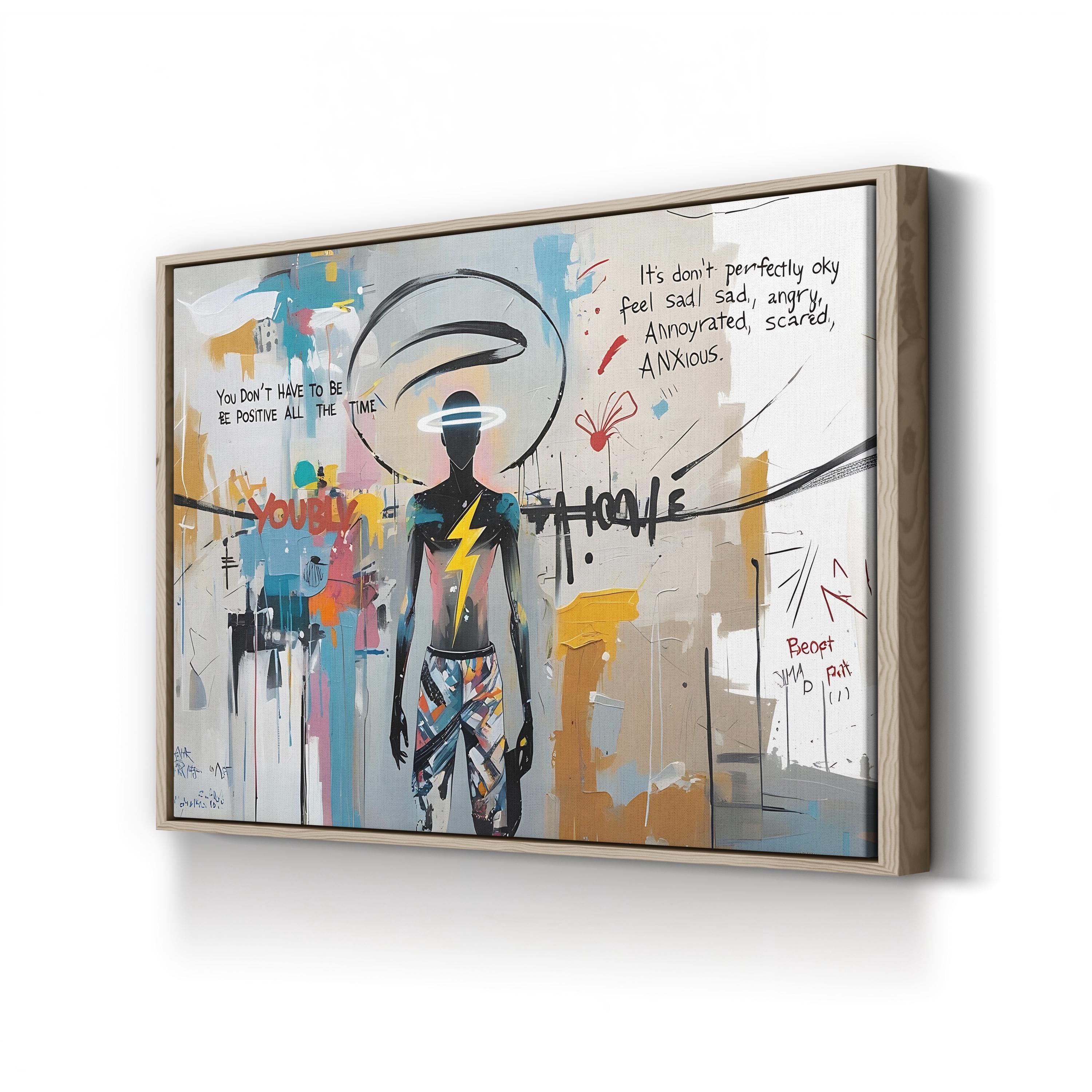 Abstract Figure with Motivational Quote – Period Illustration Wall Art | Modern Decor Canvas Print