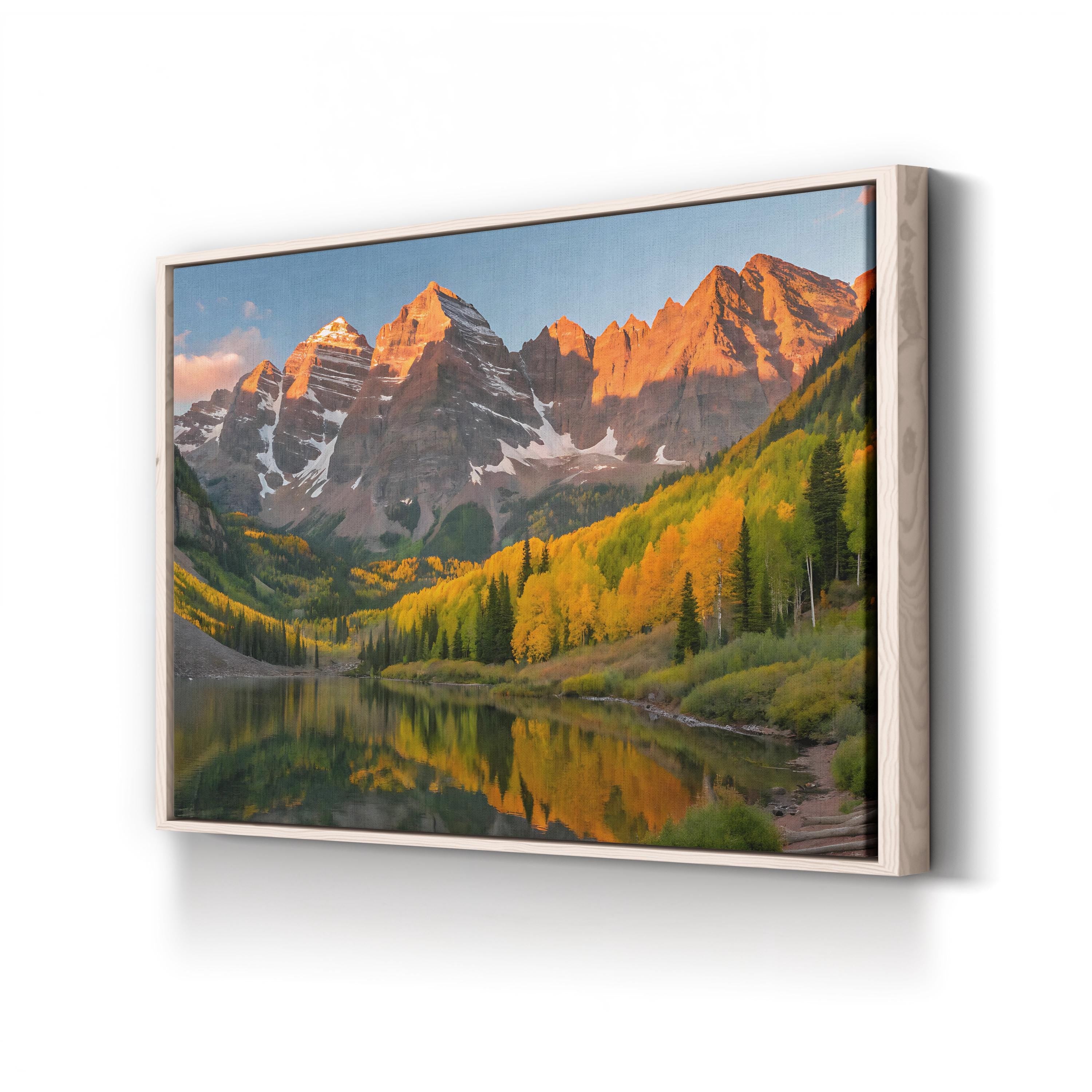Majestic Mountain Lake Autumn – Vintage Photography Wall Art | Alpine Landscape Canvas Print