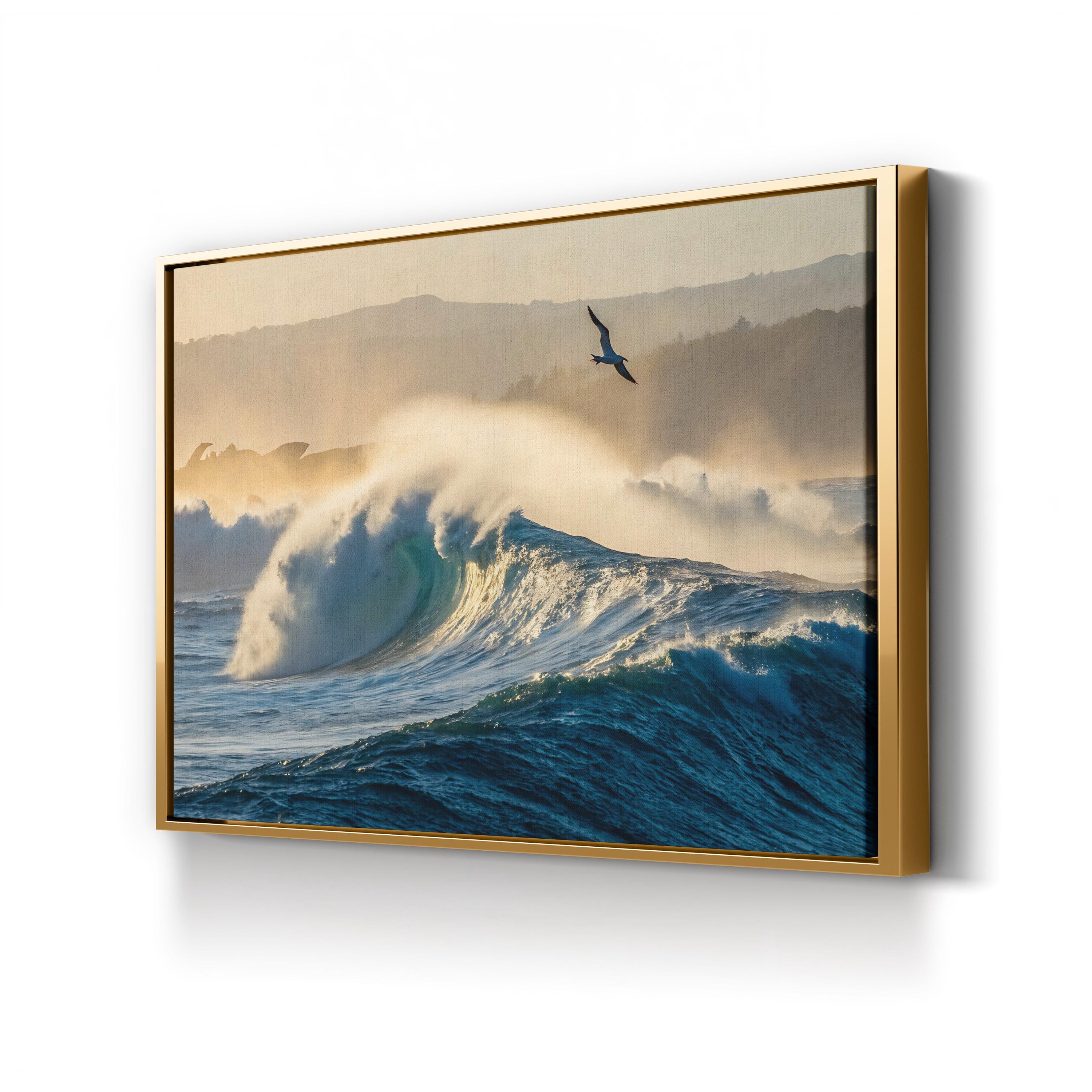 California Wave Surf – Vintage Photography Wall Art | Coastal Ocean Canvas Print