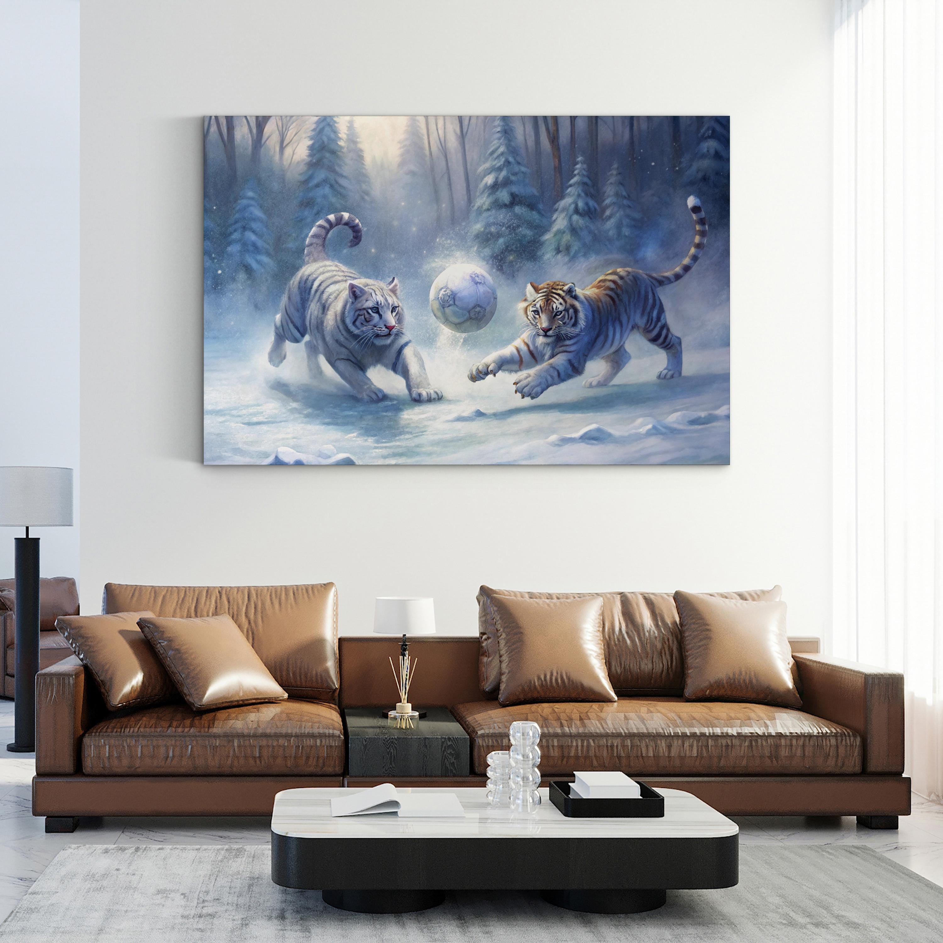 Fierce Tiger Soccer Canvas Print: Motivational Sports Art