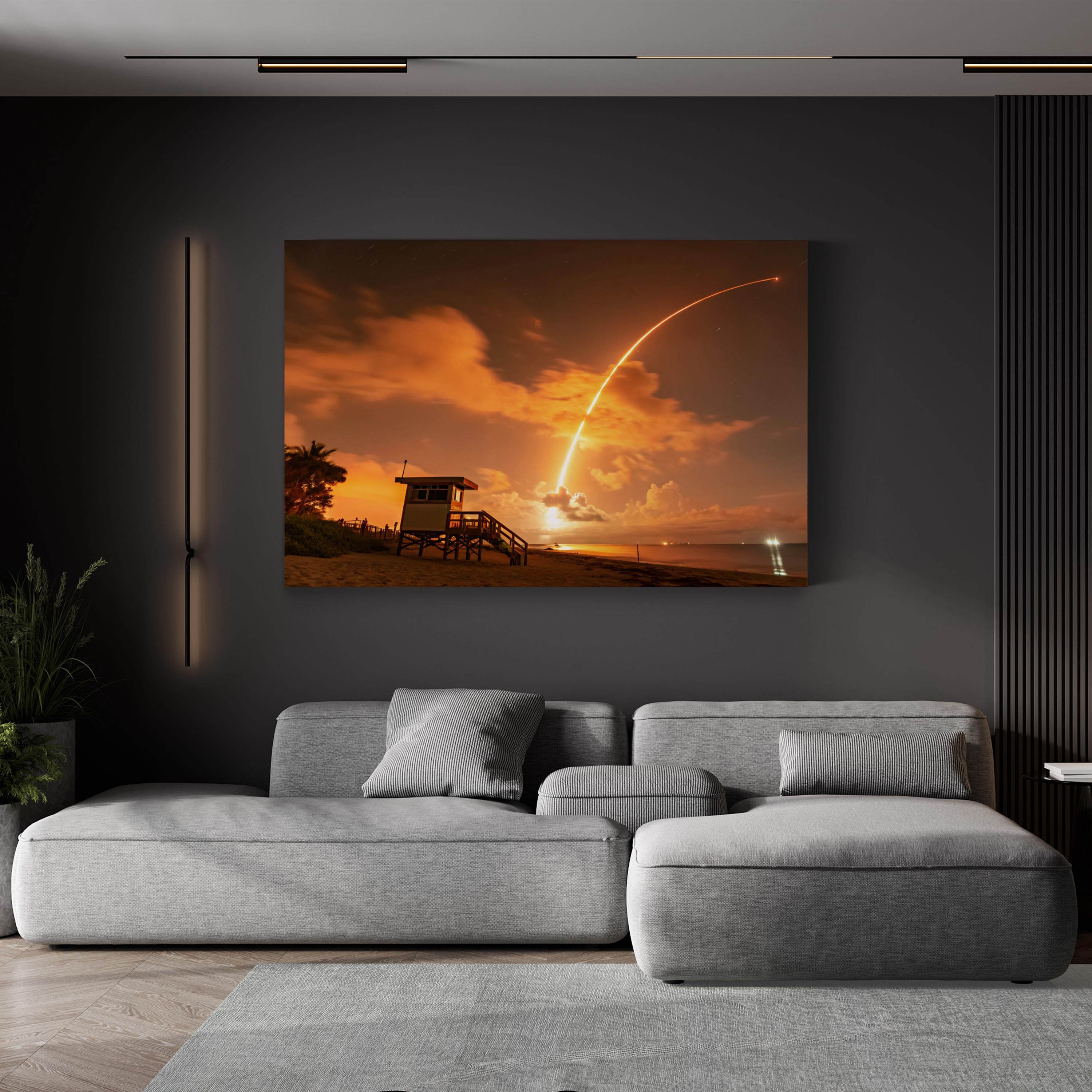 Rocket Launch Liftoff – Vintage Photography Wall Art | Space Exploration Canvas Print