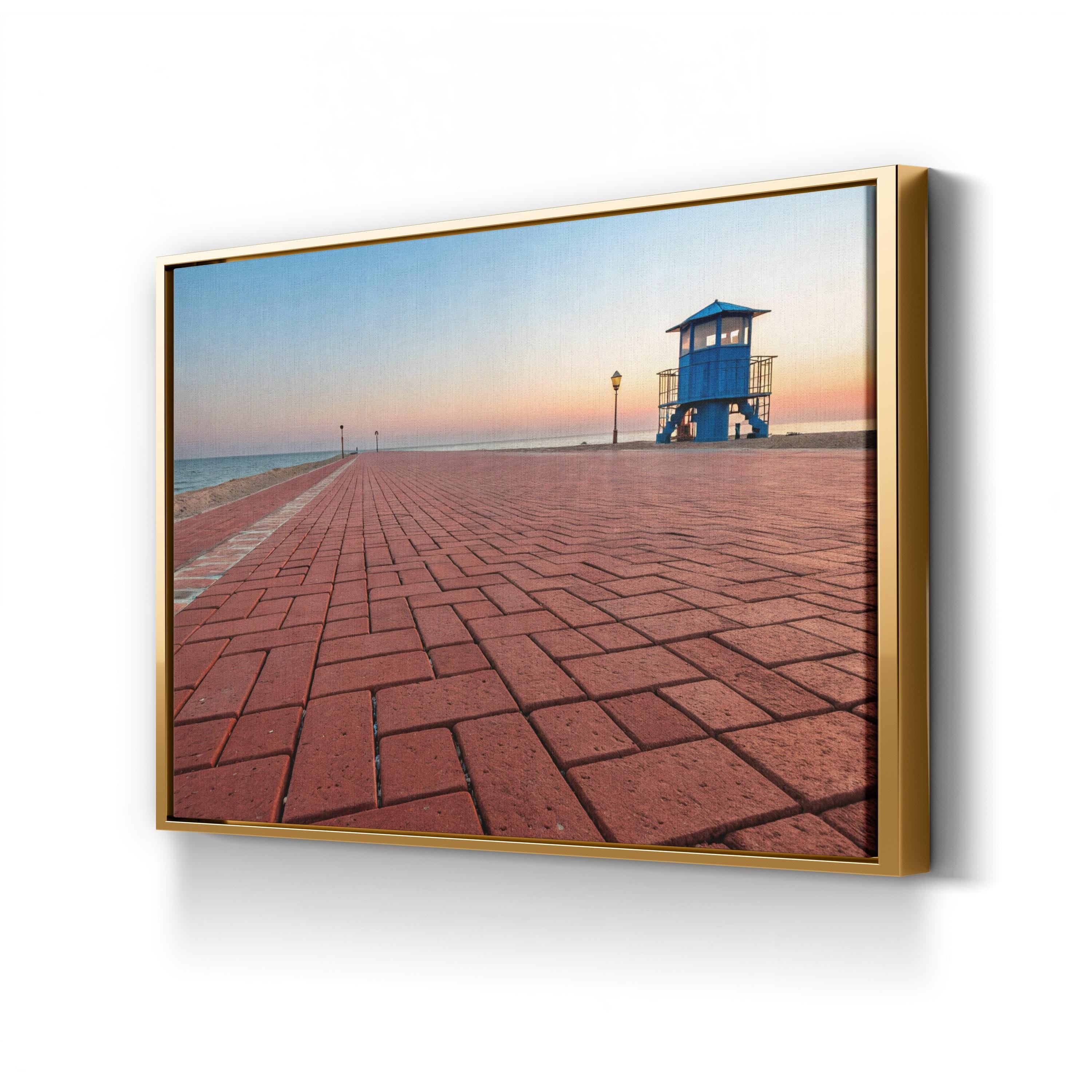 Rustic Brick Promenade – Vintage Photography Wall Art | Industrial Urban Canvas Print