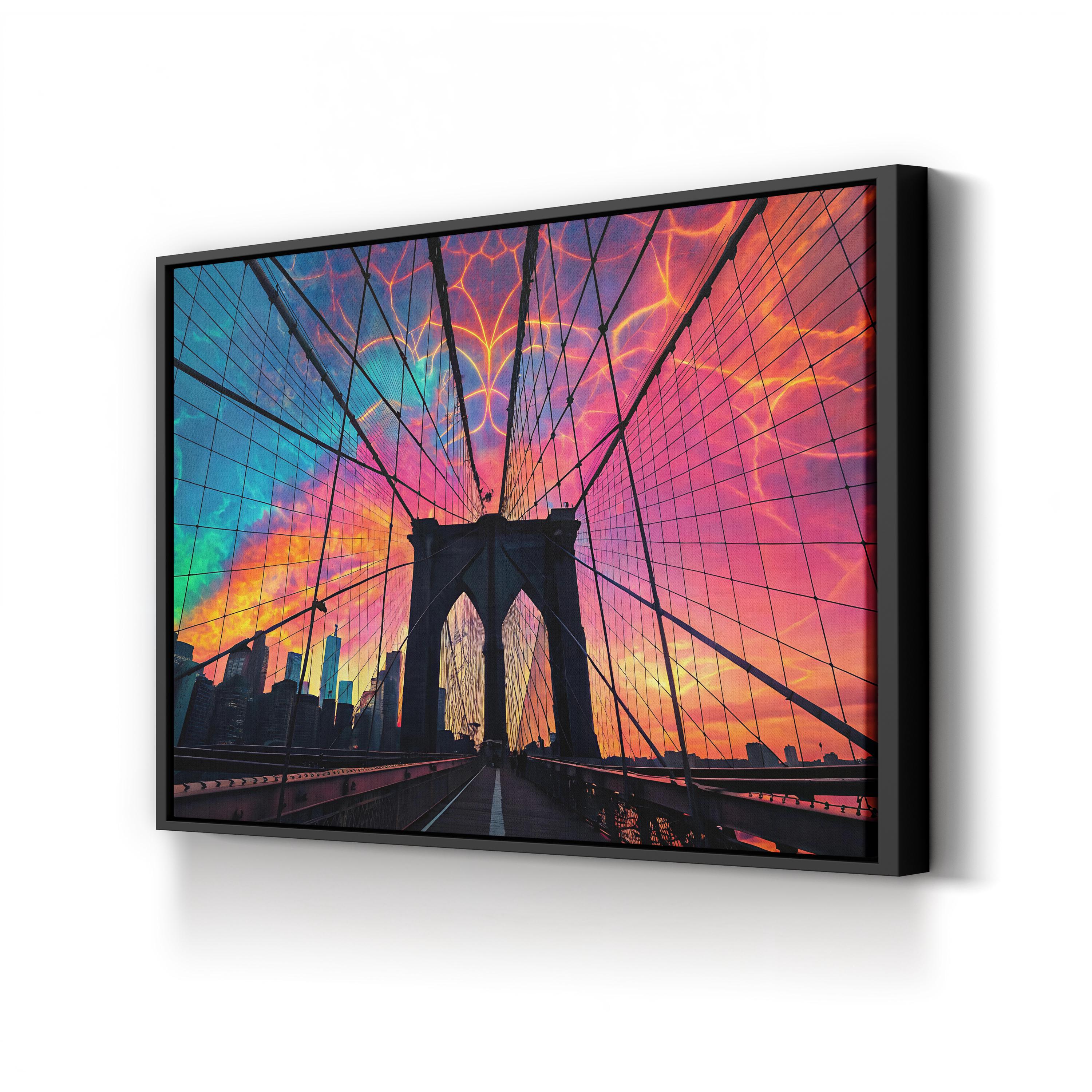 Brooklyn Bridge Architecture – Period Illustration Wall Art | New York Cityscape Canvas Print