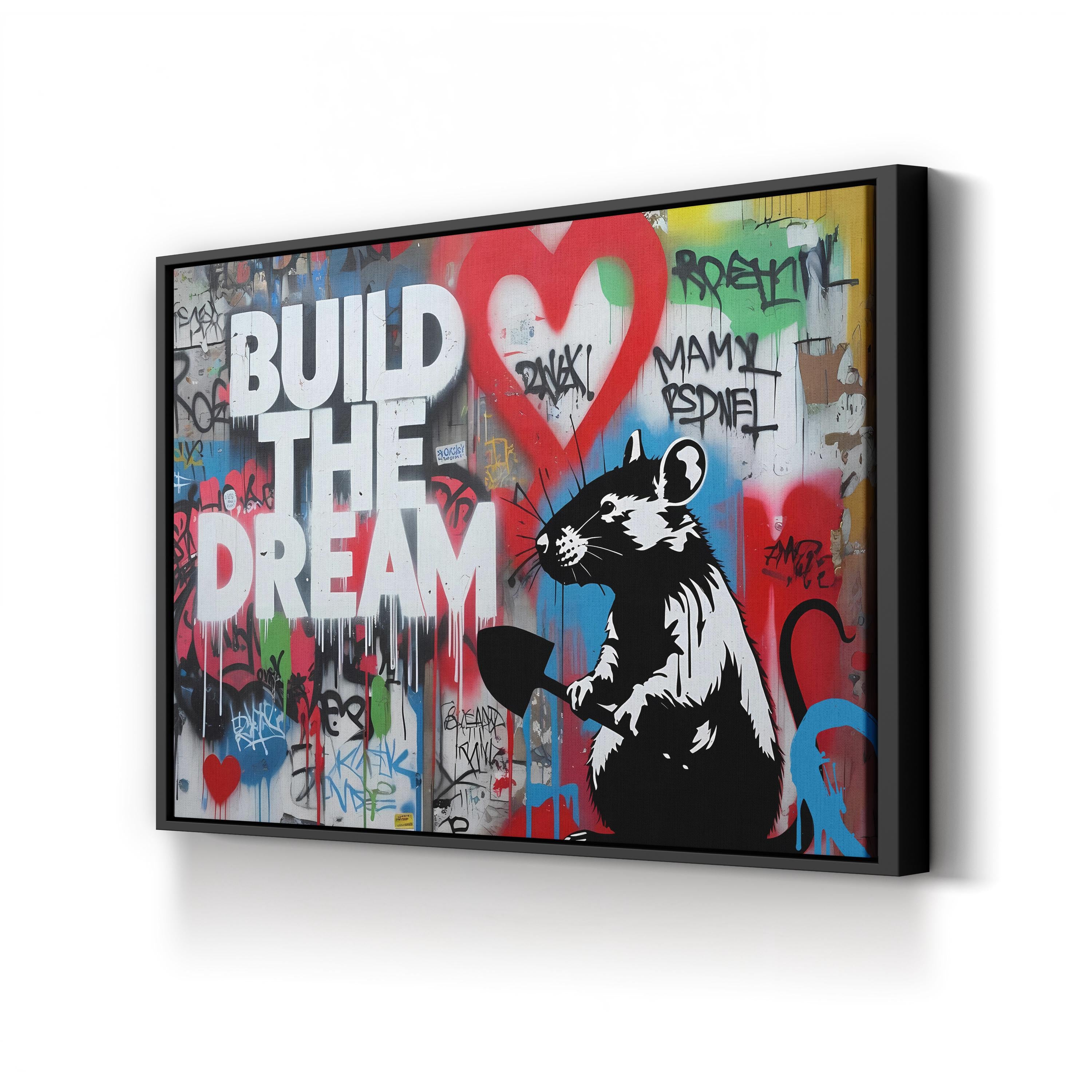 Build The Dream Inspirational Quote Graffiti Wall Art