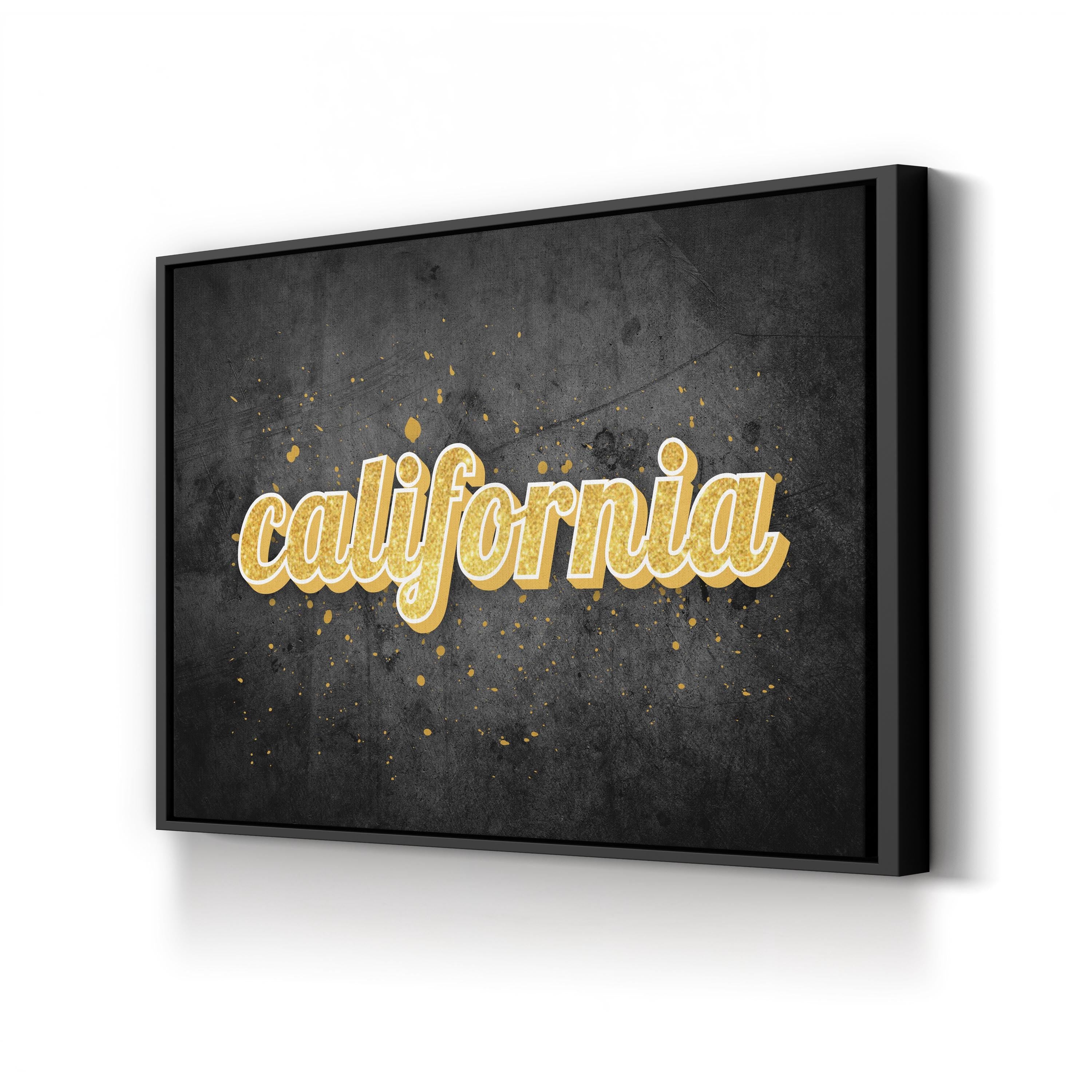 California Gold Calligraphy – Period Illustration Wall Art | Typographic Canvas Print