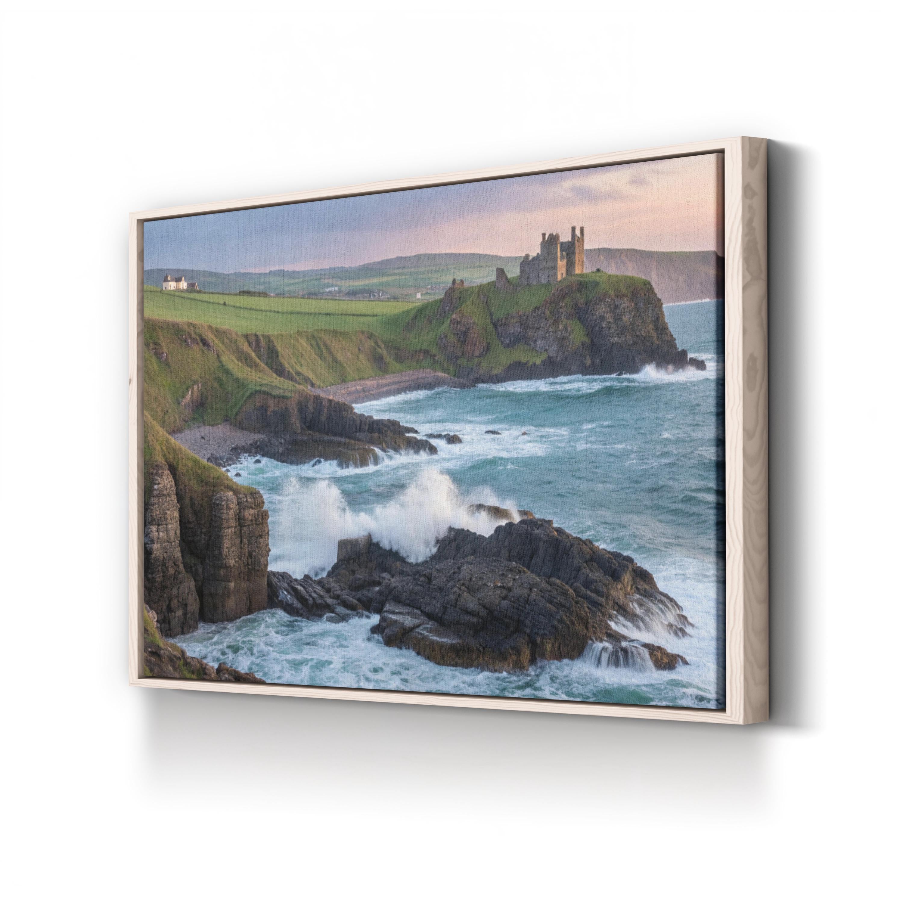 Coastal Castle Seascape – Vintage Photography Wall Art | Ocean Landscape Canvas Print