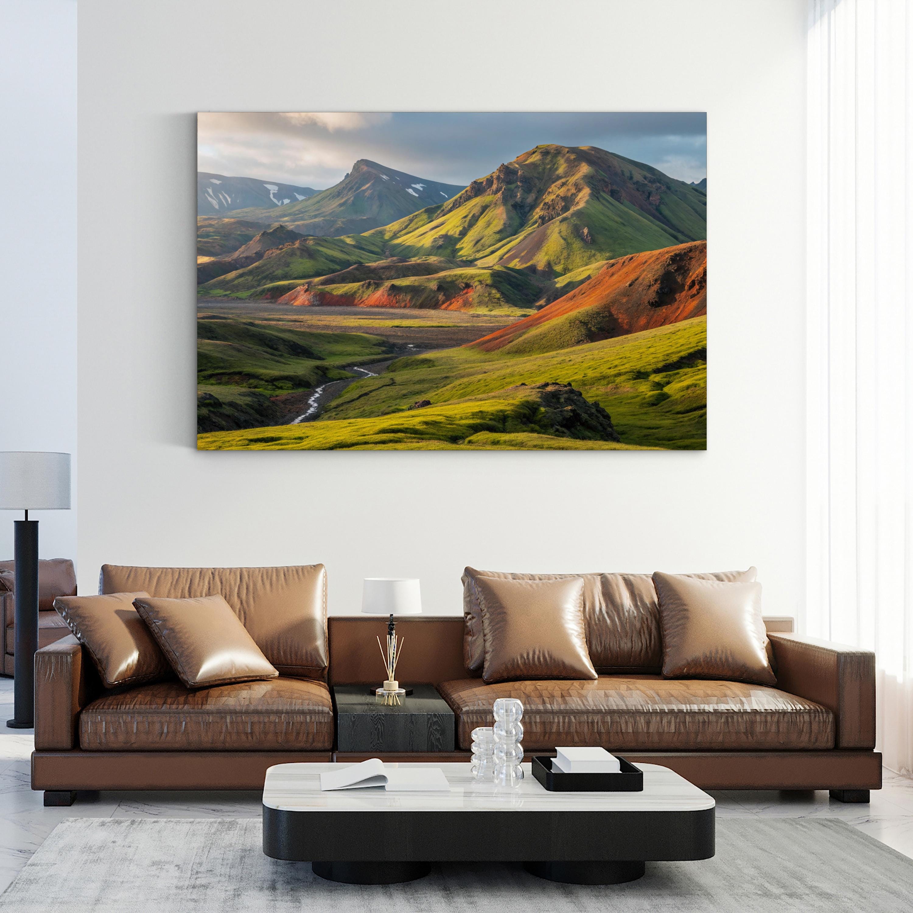 Mountain Valley Green Hills – Vintage Photography Wall Art | Scenic Landscape Canvas Print