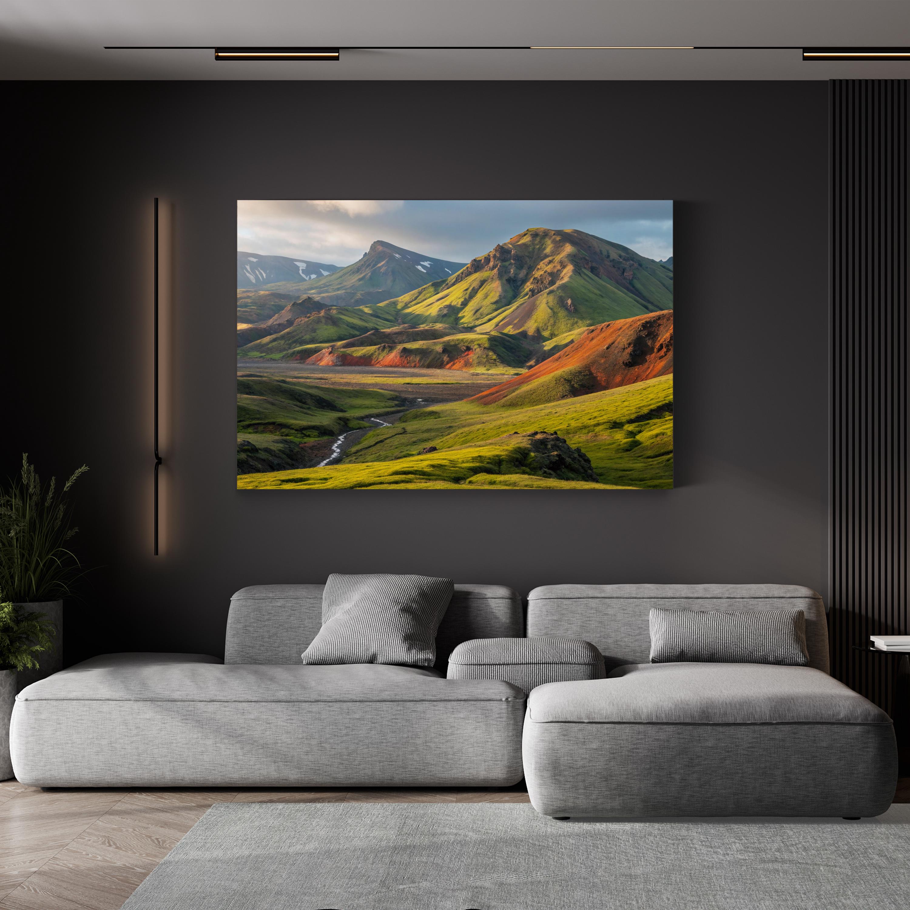 Mountain Valley Green Hills – Vintage Photography Wall Art | Scenic Landscape Canvas Print