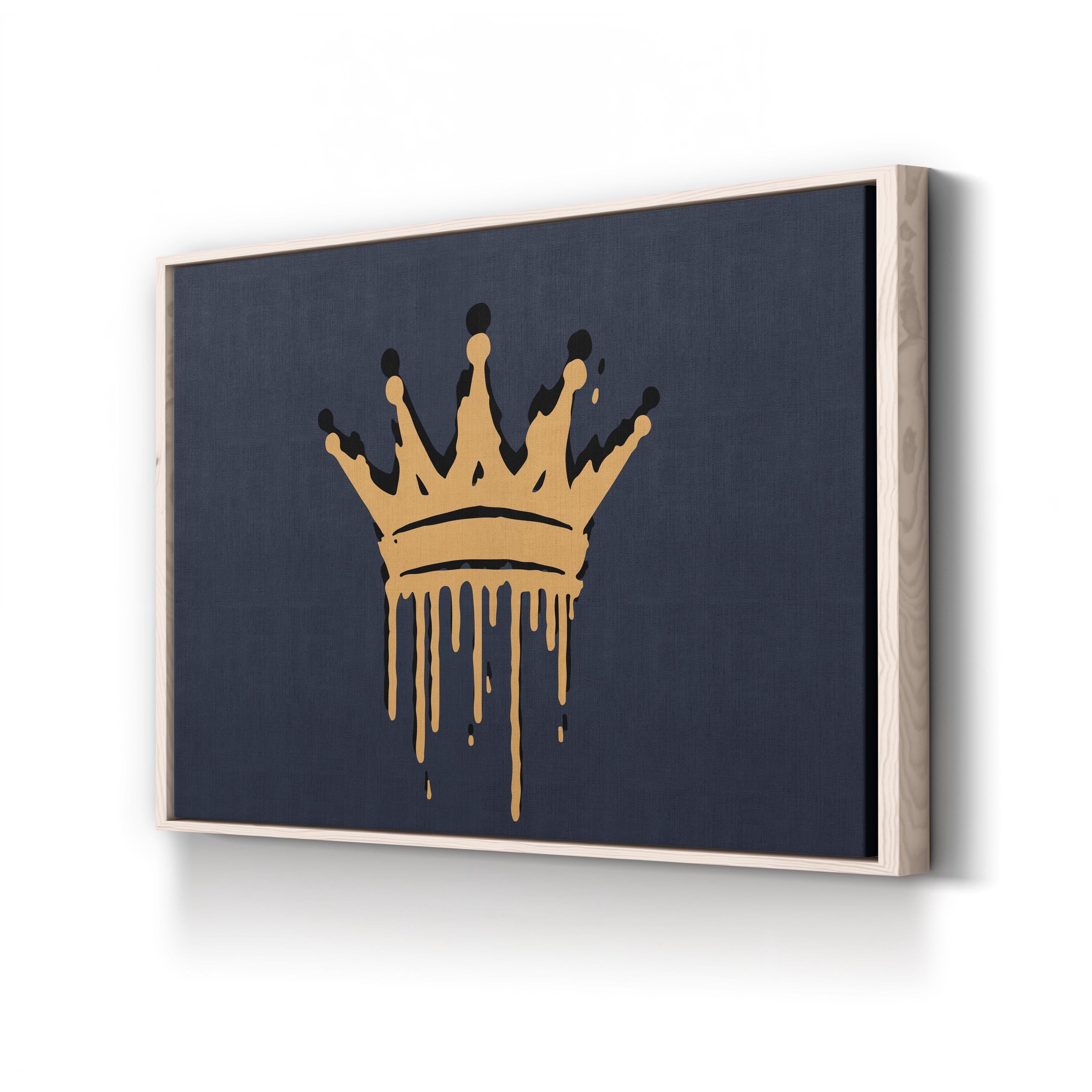 Crown II Calligraphy – Period Illustration Wall Art | Royal Typographic Canvas Print