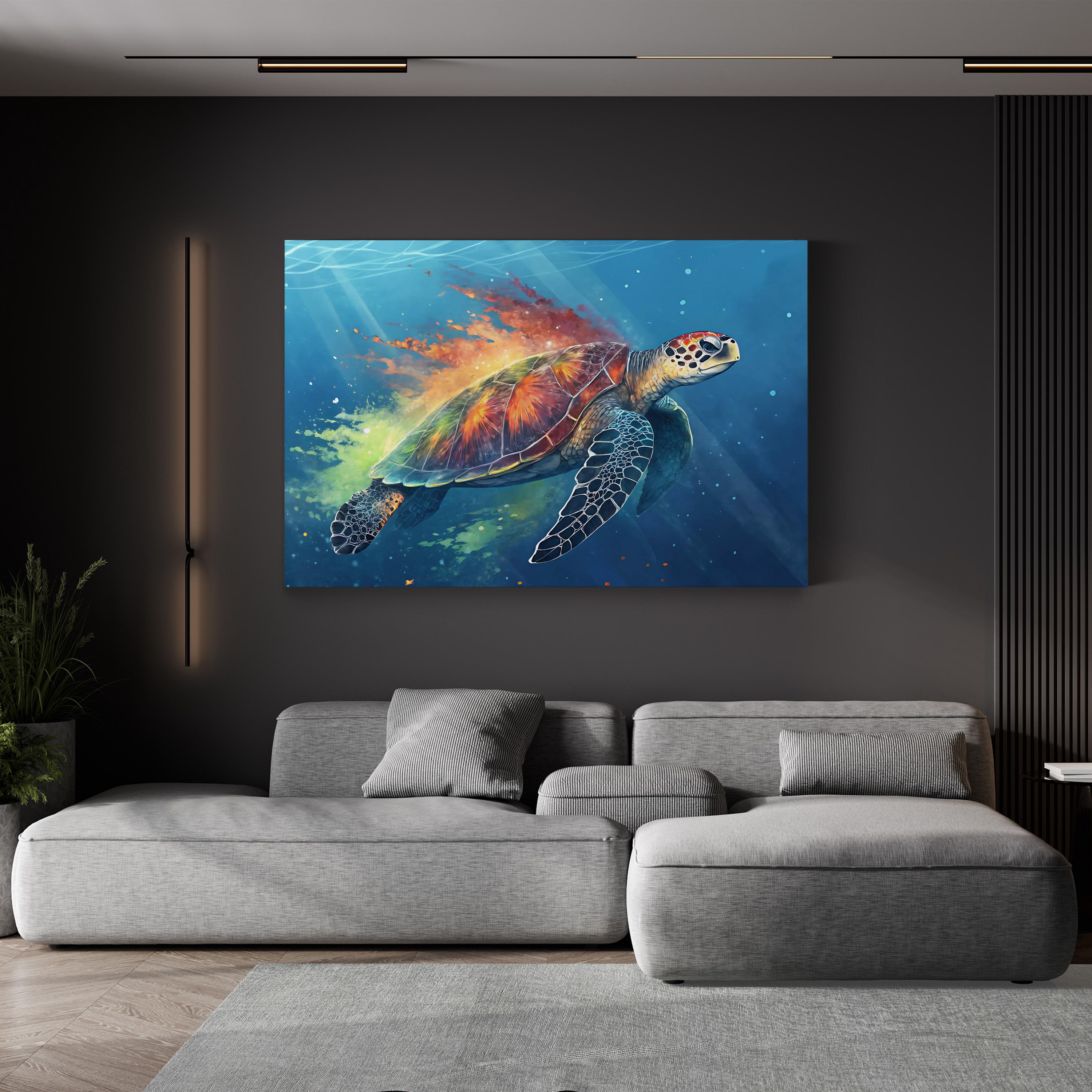 Watercolor Sea Turtle – Period Illustration Wall Art | Ocean Marine Canvas Print