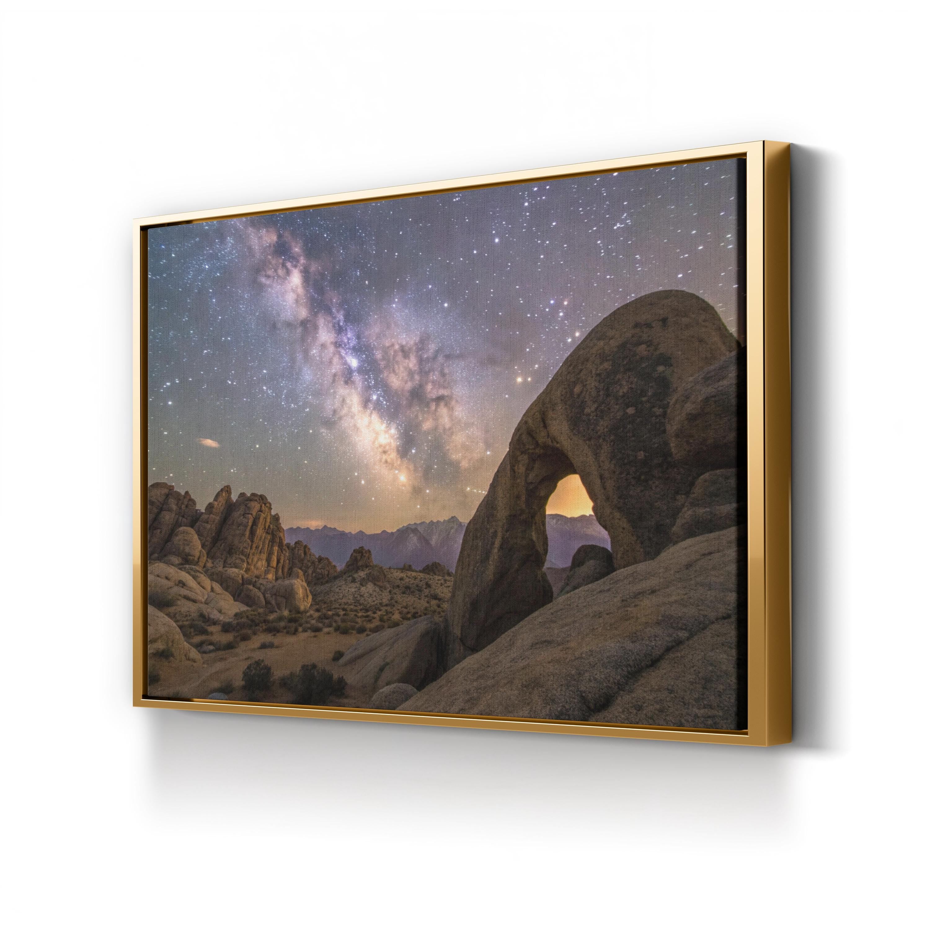 Milky Way Desert Arch – Vintage Photography Wall Art | Starry Night Canvas Print