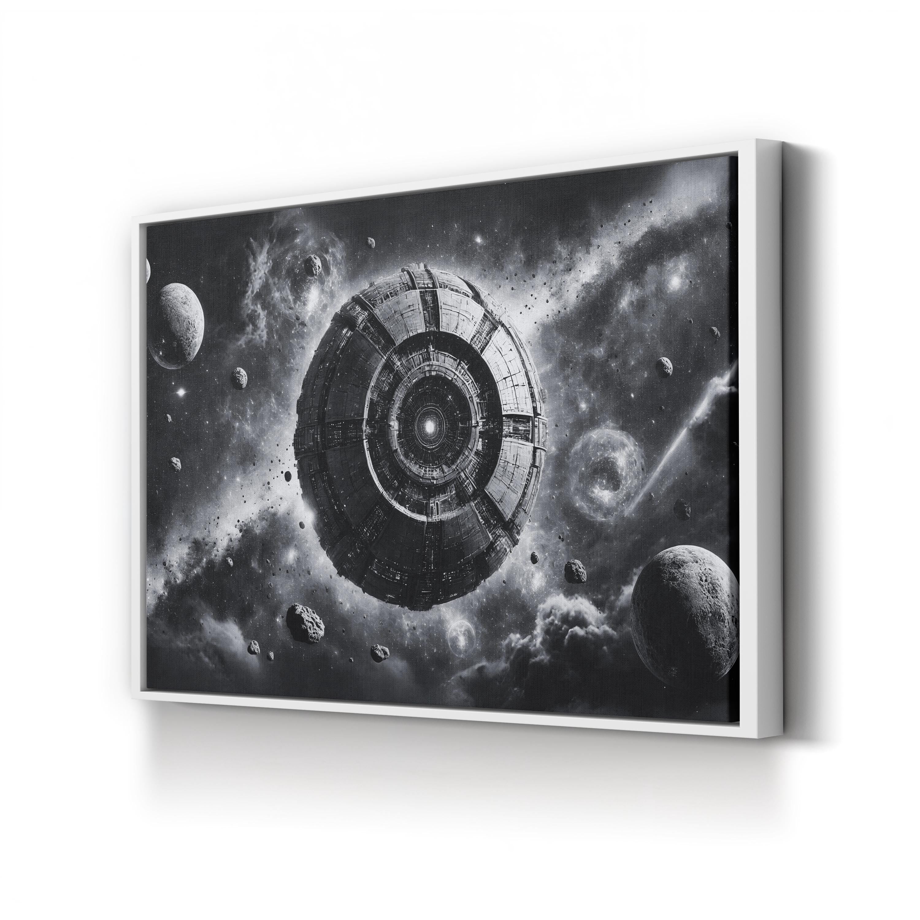 Cosmic Disturbance B&W Canvas – Motivational Galaxy Wall Art