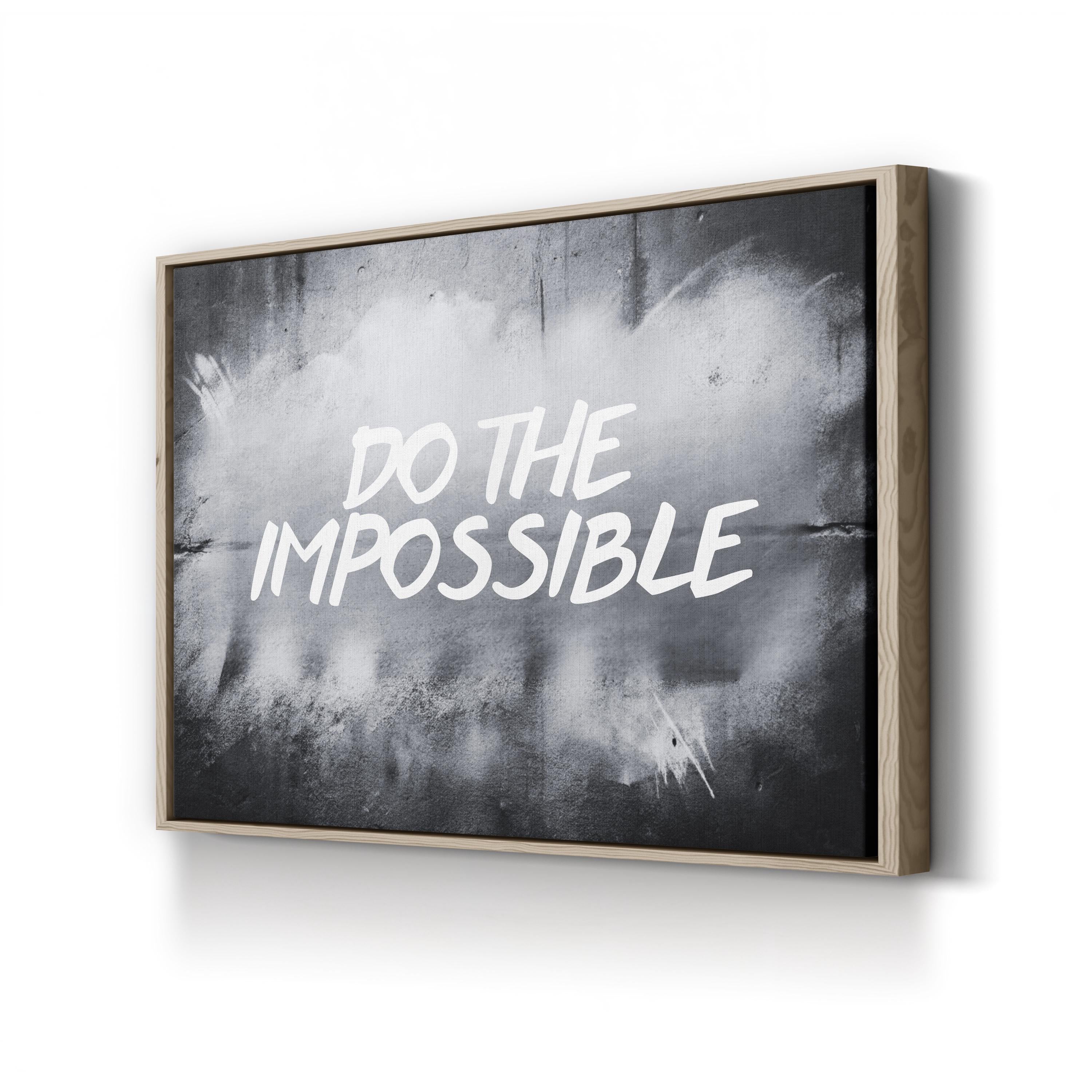 DO THE IMPOSSIBLE Wall Art – Stencil Graffiti Motivational Quote Canvas