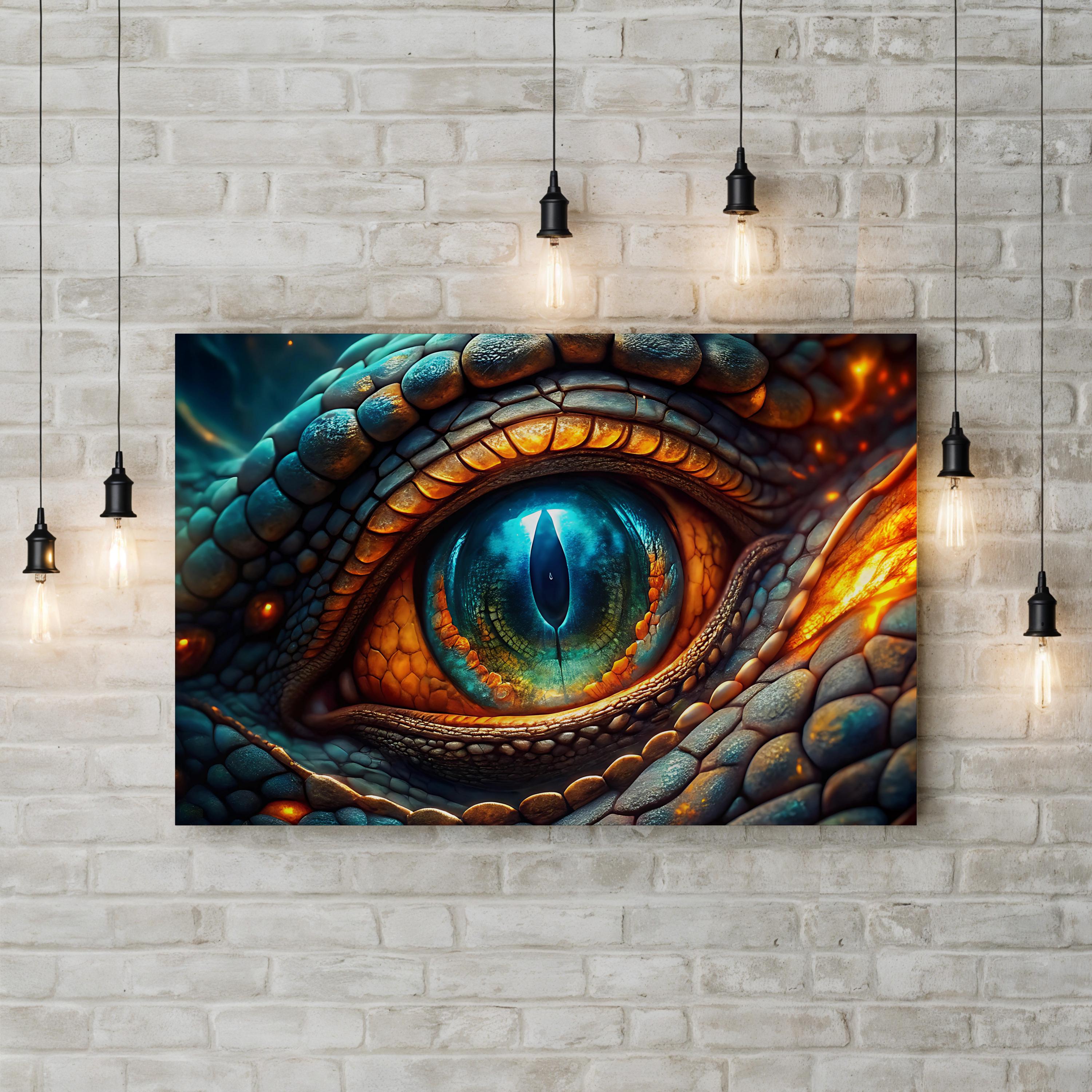 Dragon’s Eye Fantasy – Period Illustration Wall Art | Mystical Canvas Print