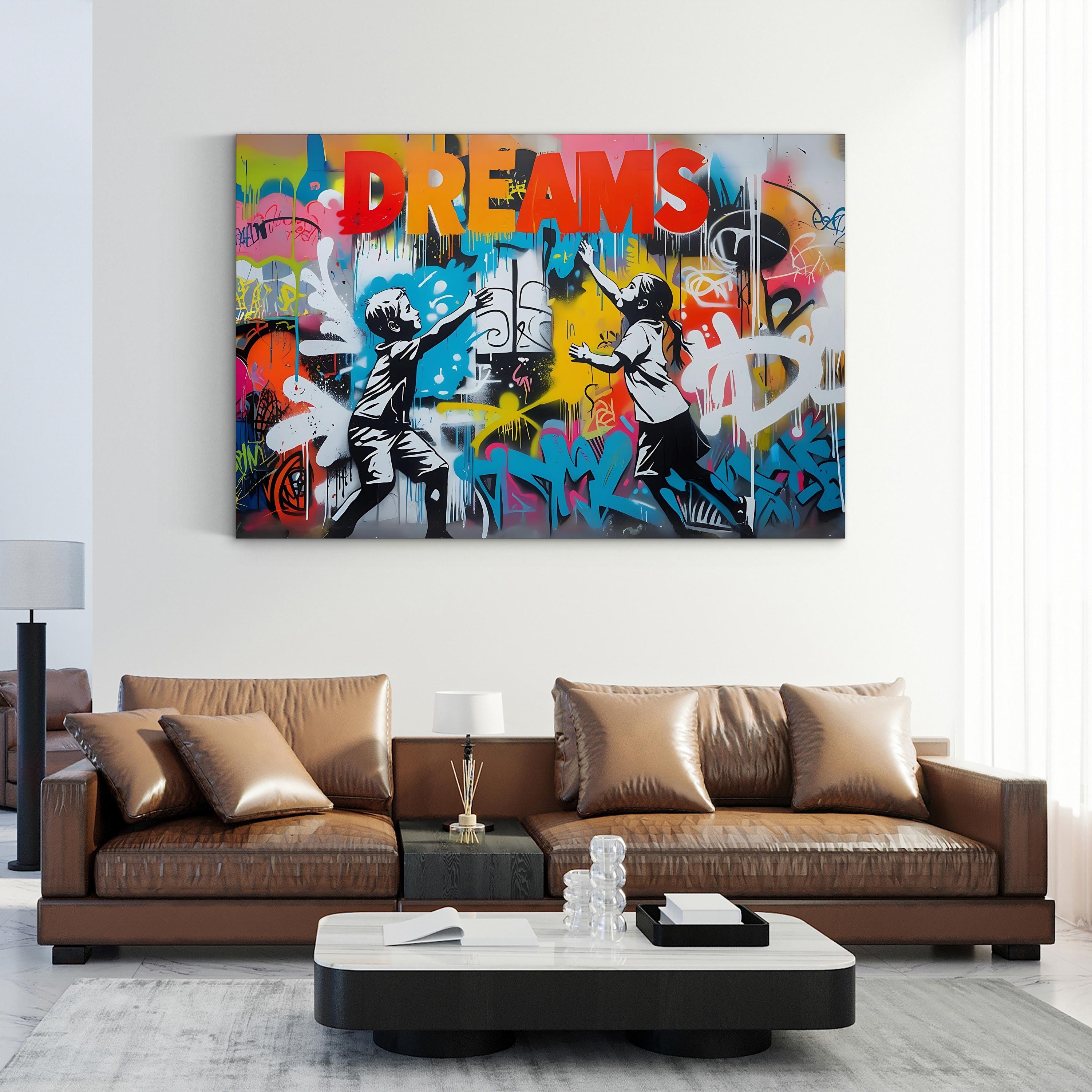Graffiti DREAM Canvas – Urban Typography Wall Art