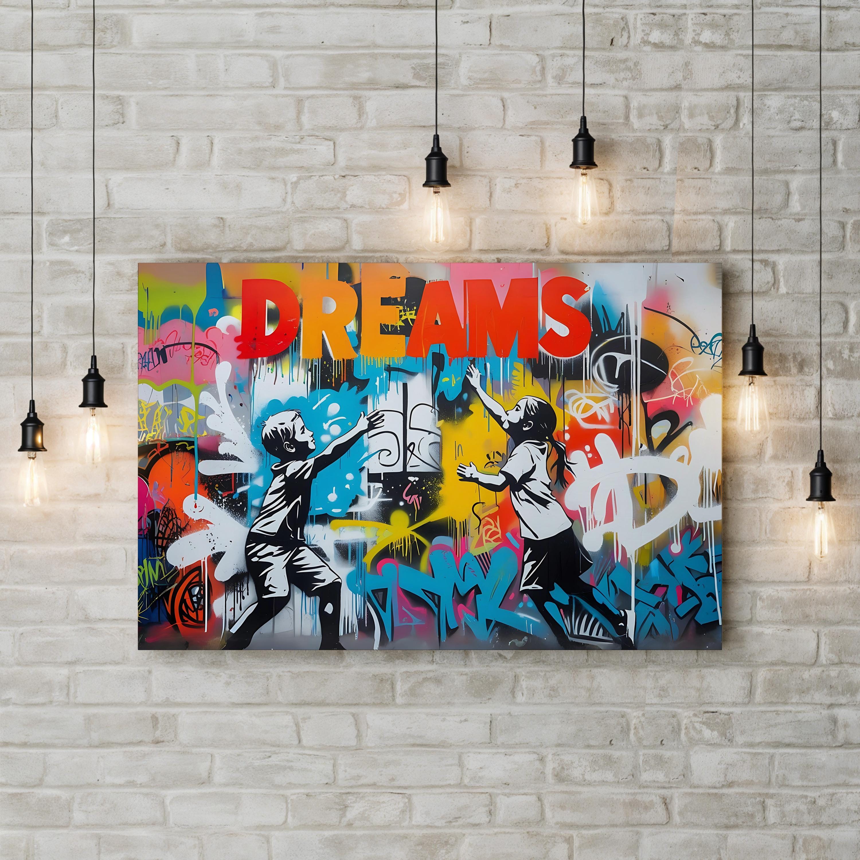 Graffiti DREAM Canvas – Urban Typography Wall Art