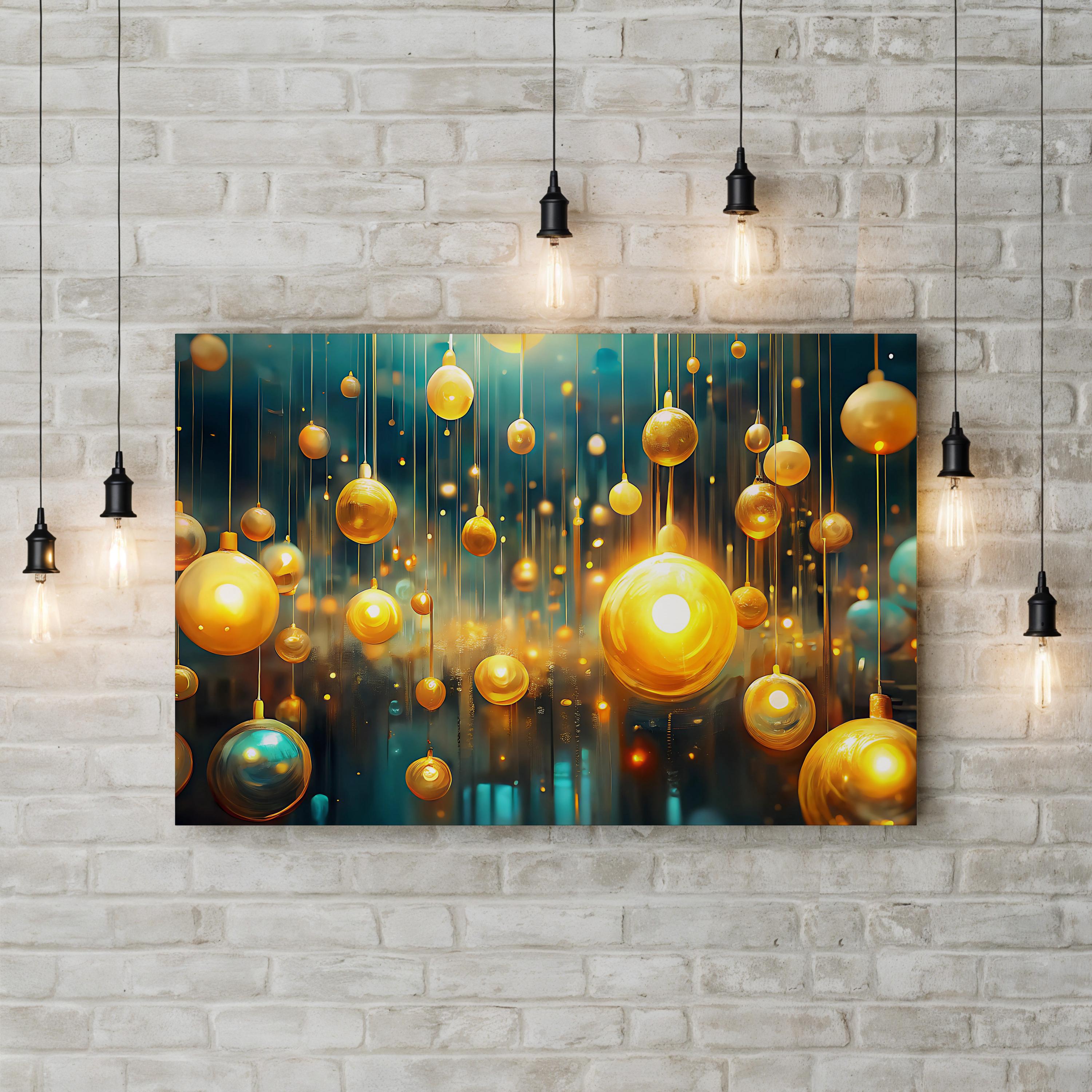 Abstract Luminous Orbs – Period Illustration Wall Art | Contemporary Light Canvas Print