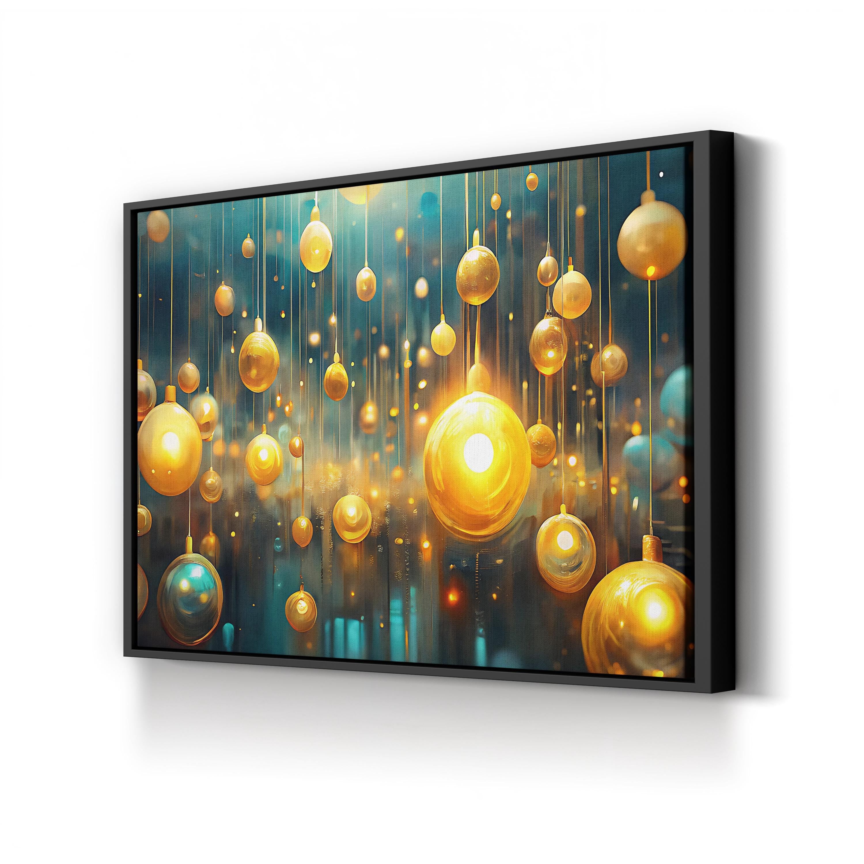 Abstract Luminous Orbs – Period Illustration Wall Art | Contemporary Light Canvas Print