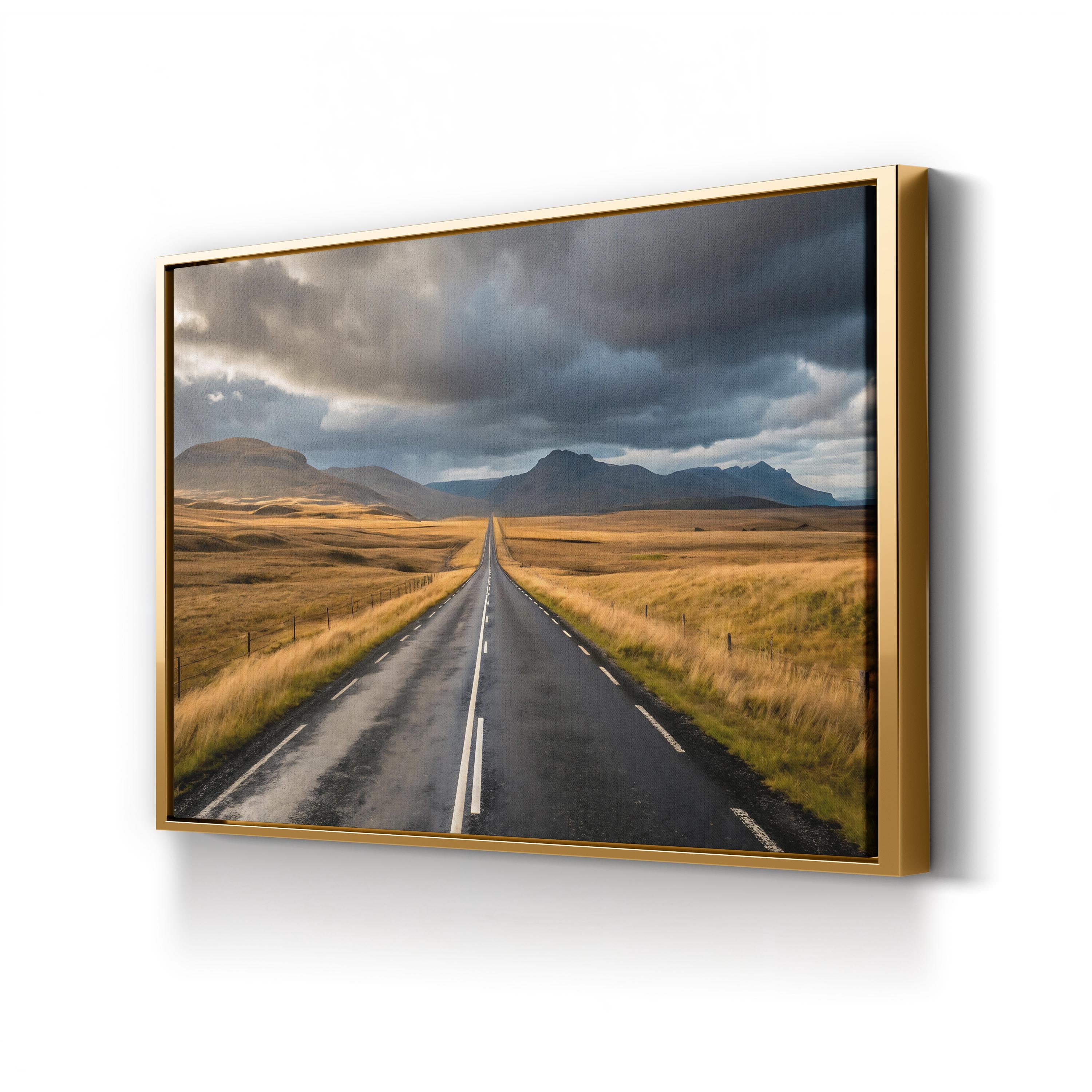 Iceland Open Road – Vintage Photography Wall Art | Scenic Landscape Canvas Print