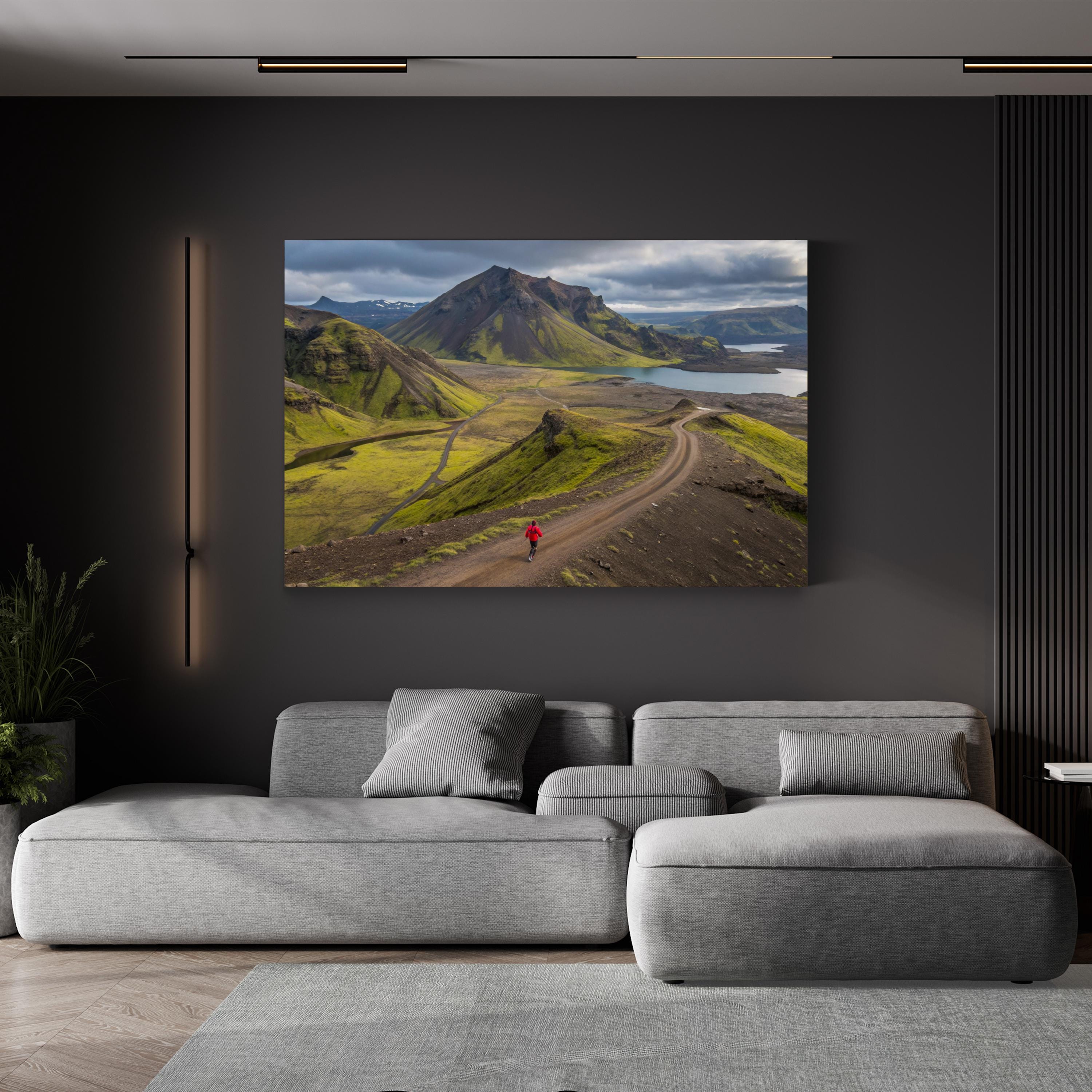 Iceland Volcanic Valley – Vintage Photography Wall Art | Scenic Landscape Canvas Print