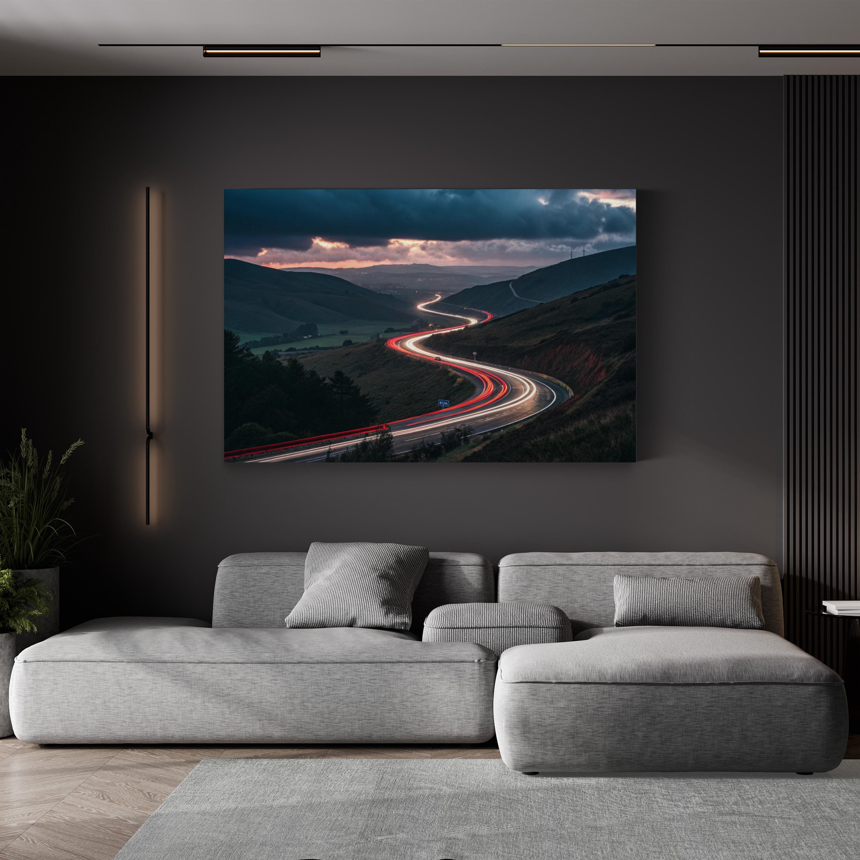 City Lights Urban Nightscape – Vintage Photography Wall Art | Modern Canvas Print