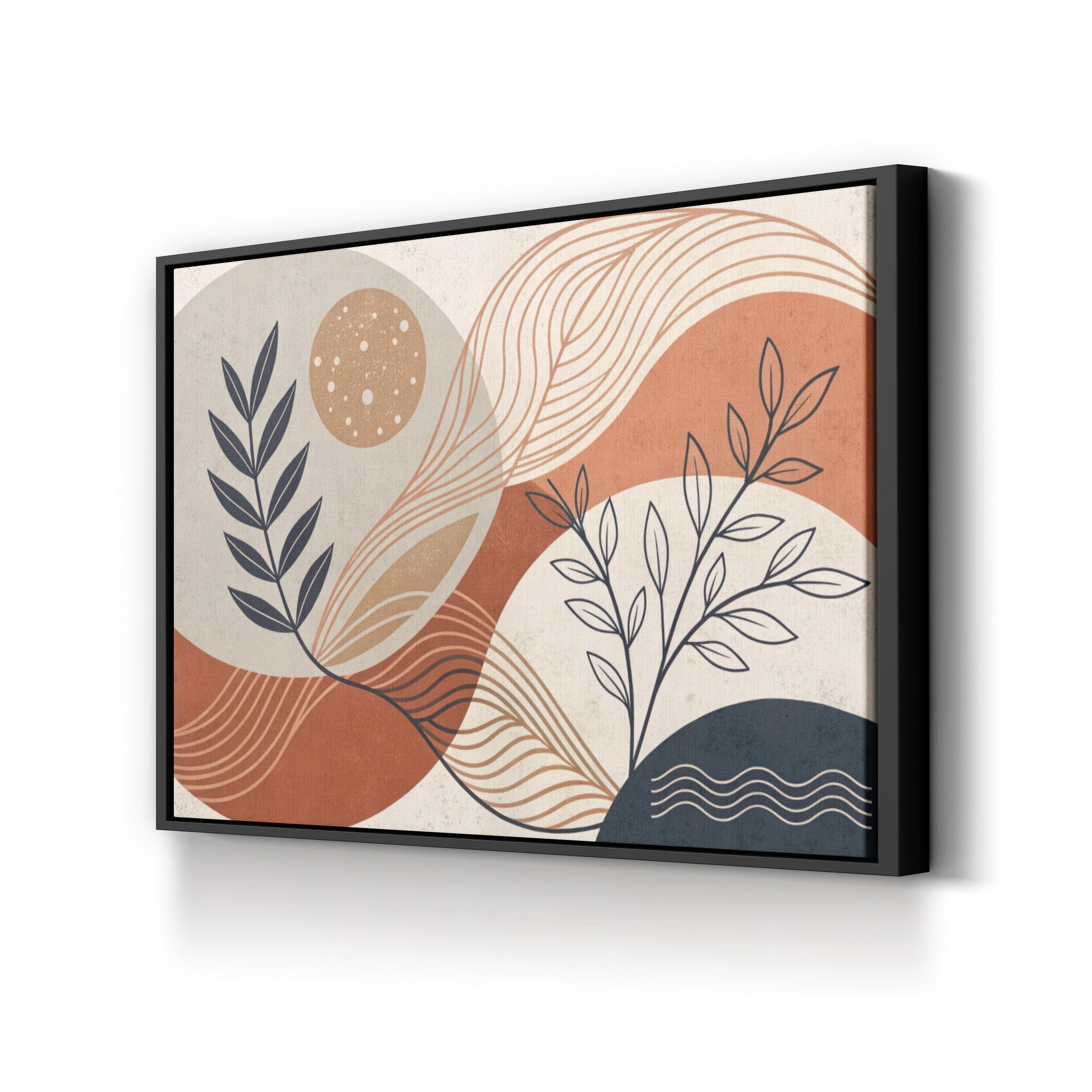 Boho Abstract Botanicals – Period Illustration Wall Art | Modern Living Room Canvas Print