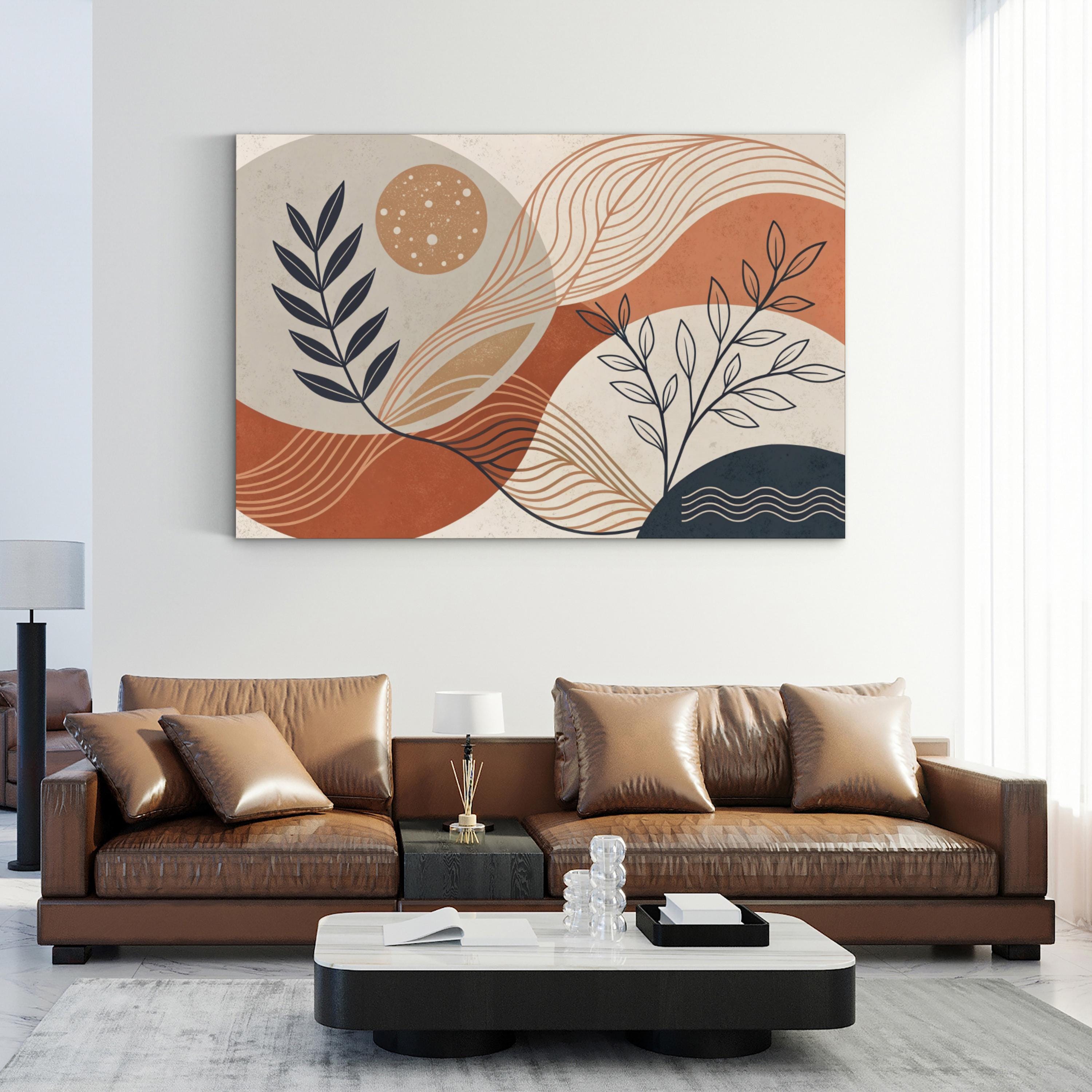 Boho Abstract Botanicals – Period Illustration Wall Art | Modern Living Room Canvas Print