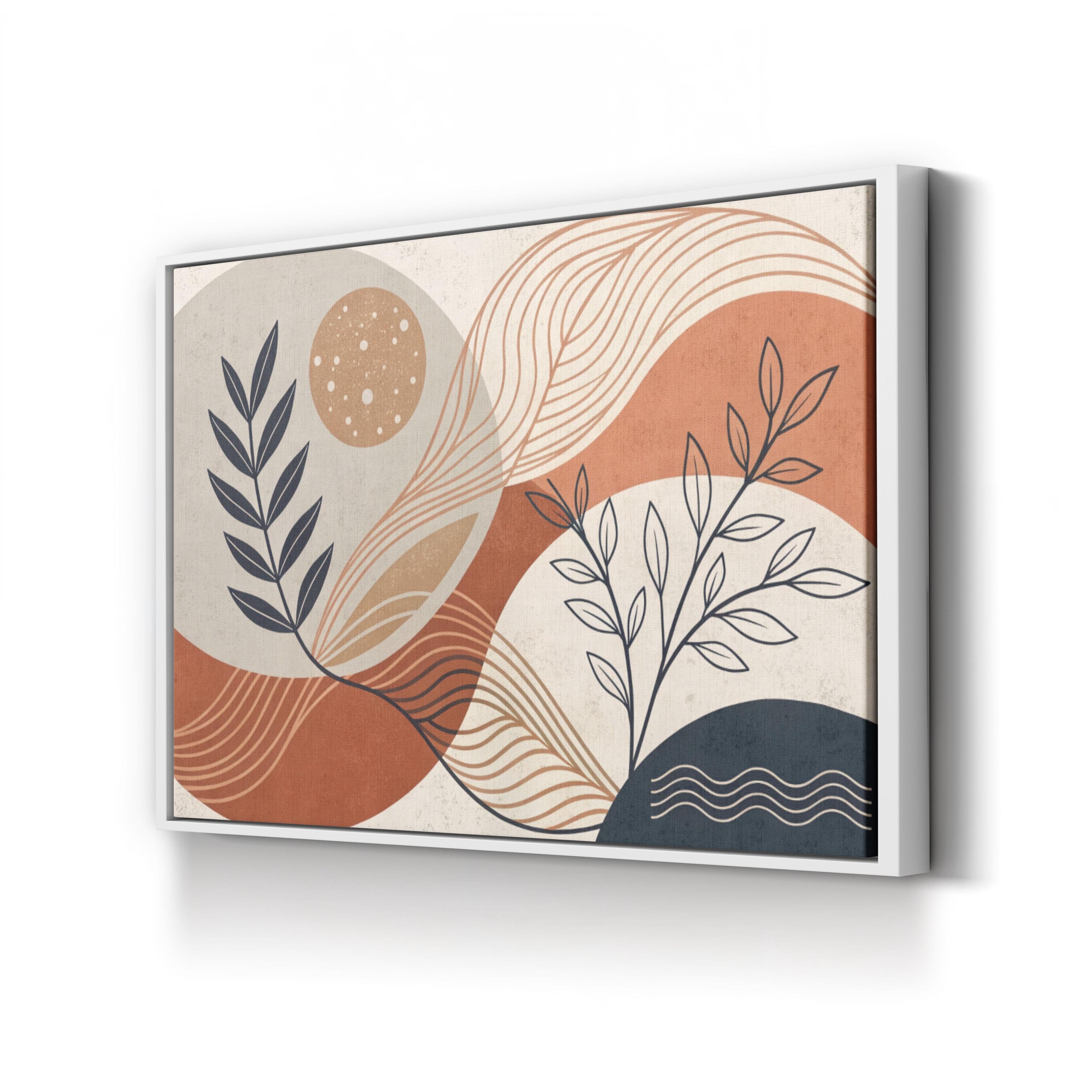 Boho Abstract Botanicals – Period Illustration Wall Art | Modern Living Room Canvas Print