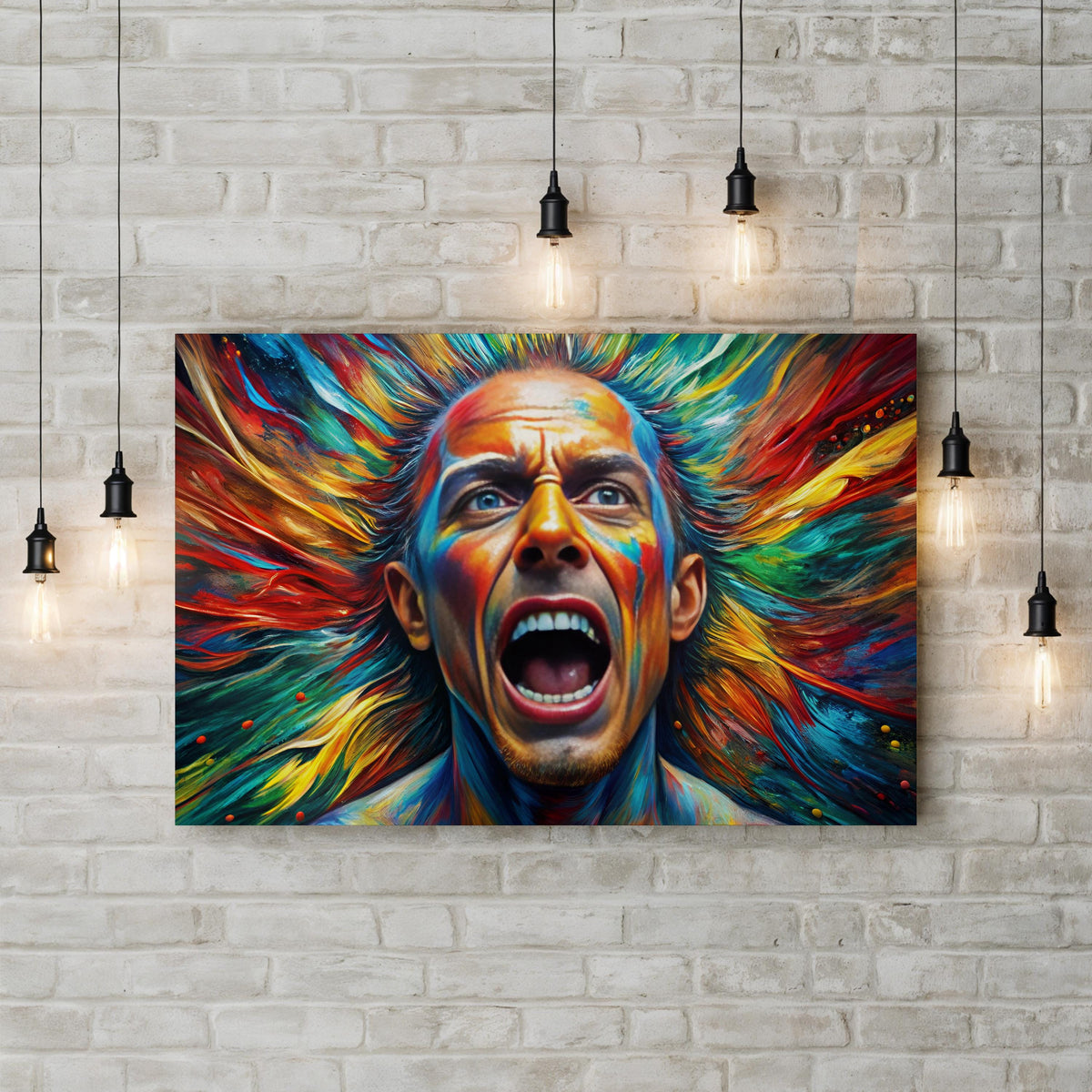 Colorful Horror Scream Expressionist Portrait