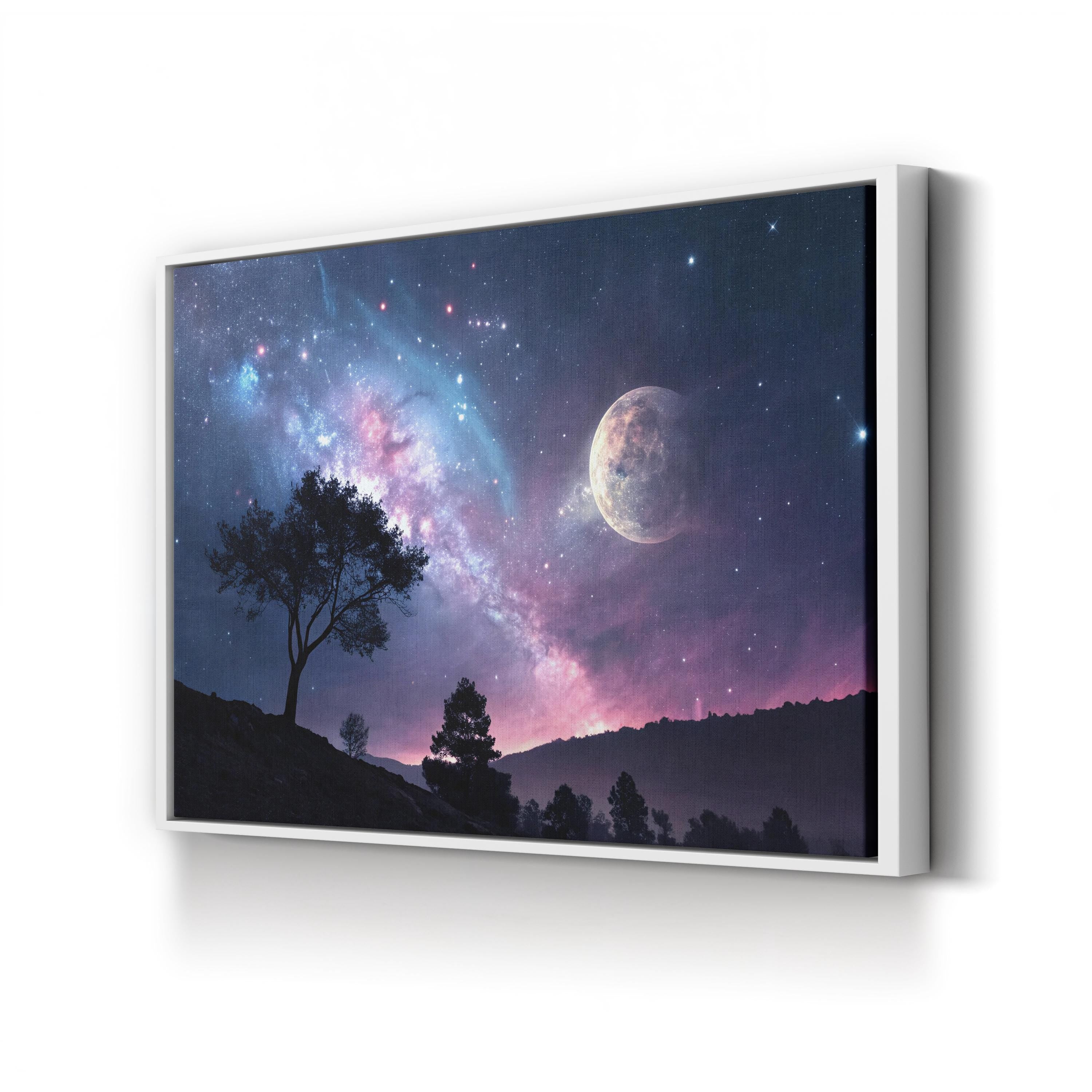 Abstract Galaxy at Twilight – Period Illustration Wall Art | Cosmic Color Canvas Print
