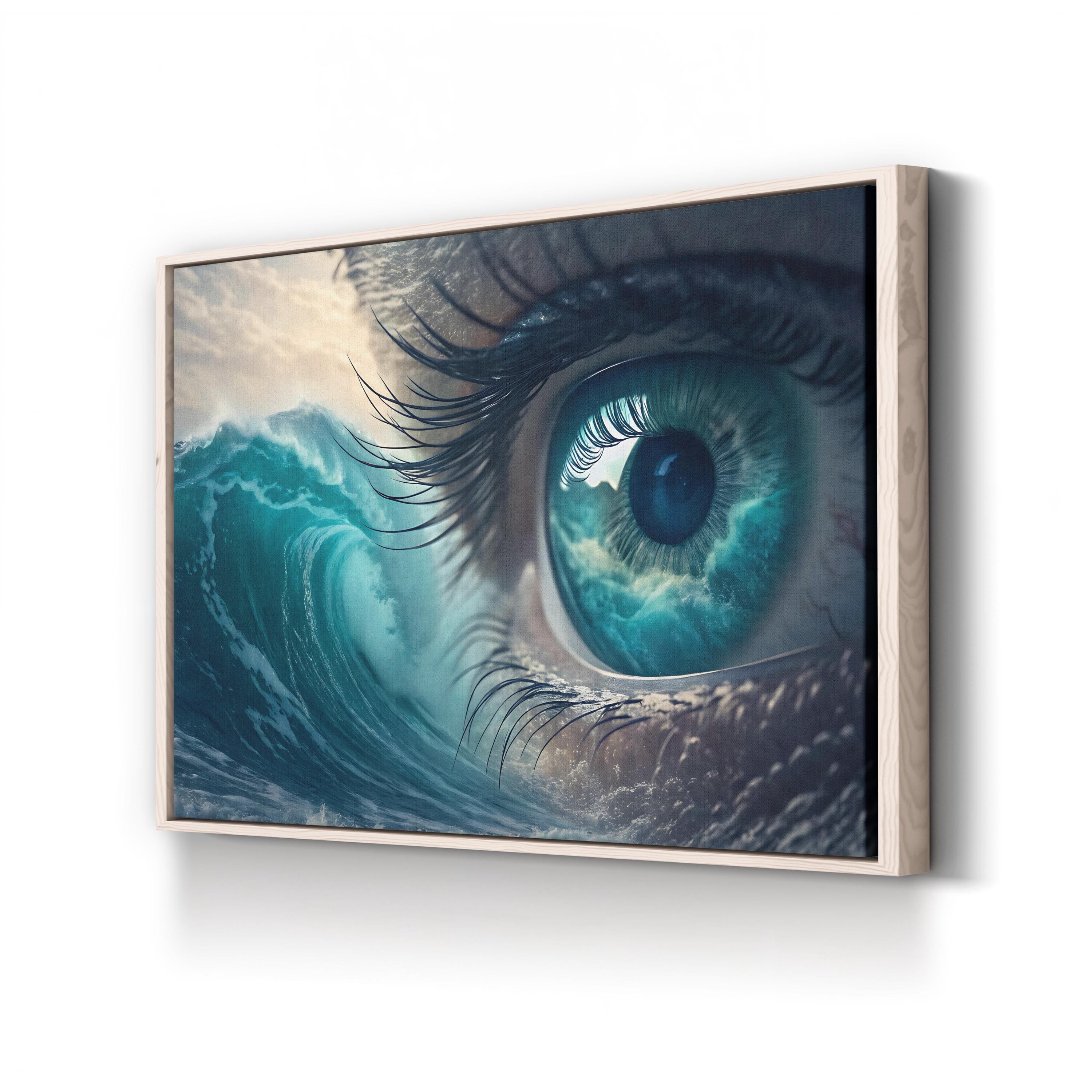 Ocean Wave Eye Surreal – Period Illustration Wall Art | Coastal Canvas Print
