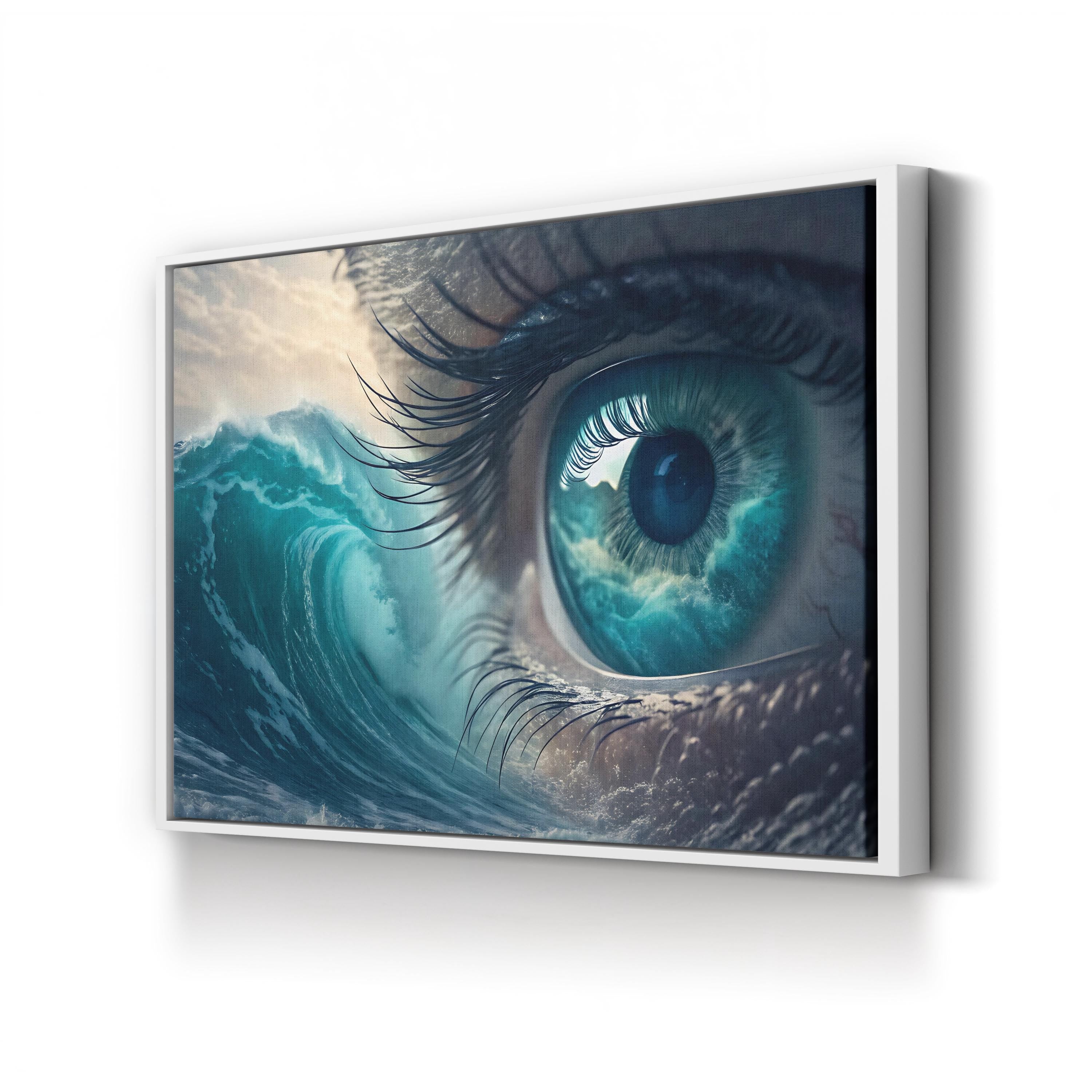 Ocean Wave Eye Surreal – Period Illustration Wall Art | Coastal Canvas Print