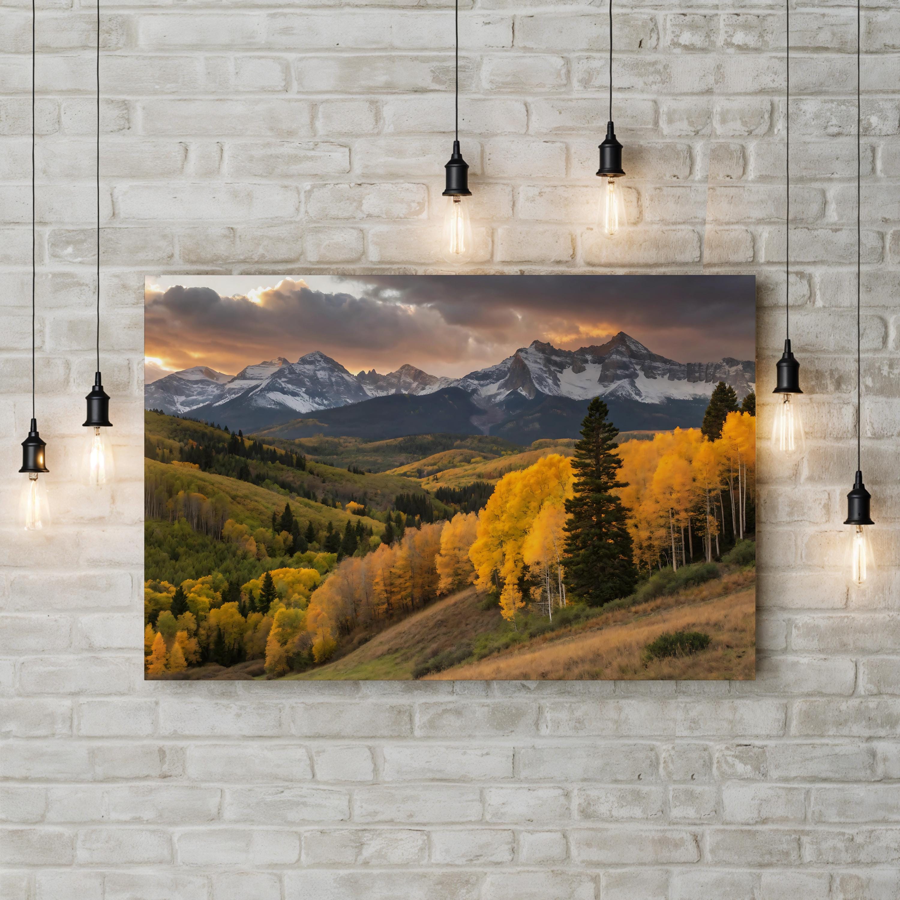 Fall Mountain Foliage – Vintage Photography Wall Art | Autumn Landscape Canvas Print