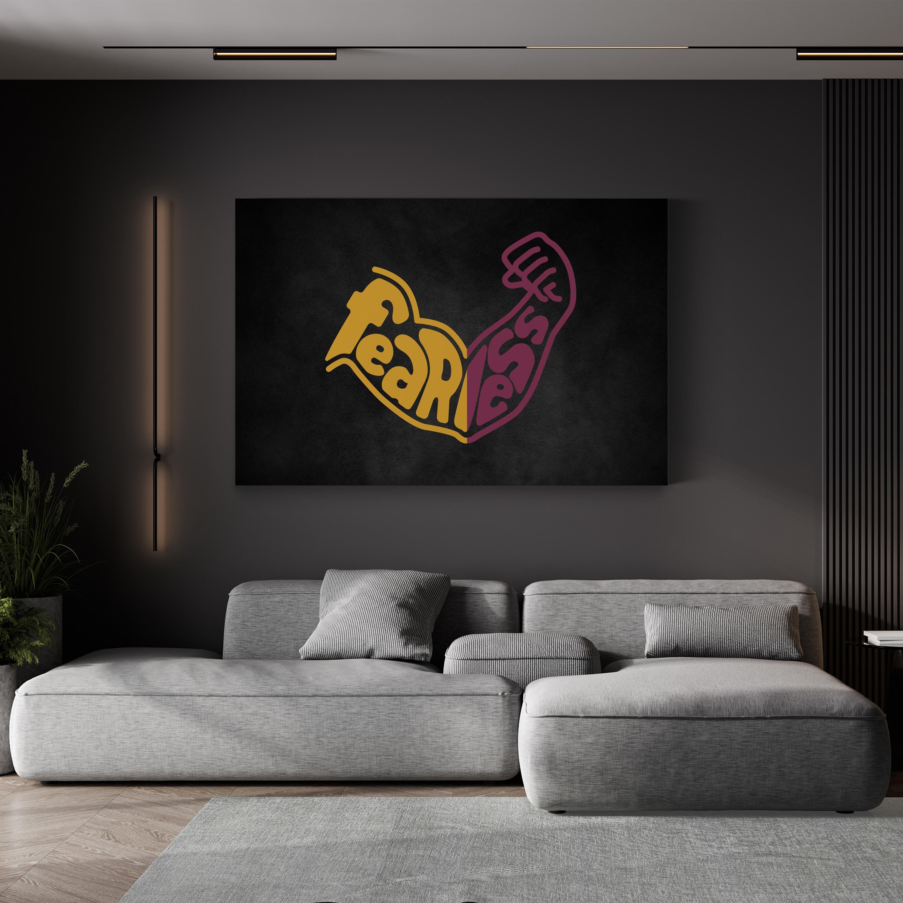 FEARLESS Calligraphy Canvas Art Print – Inspirational Typography in Vibrant Color