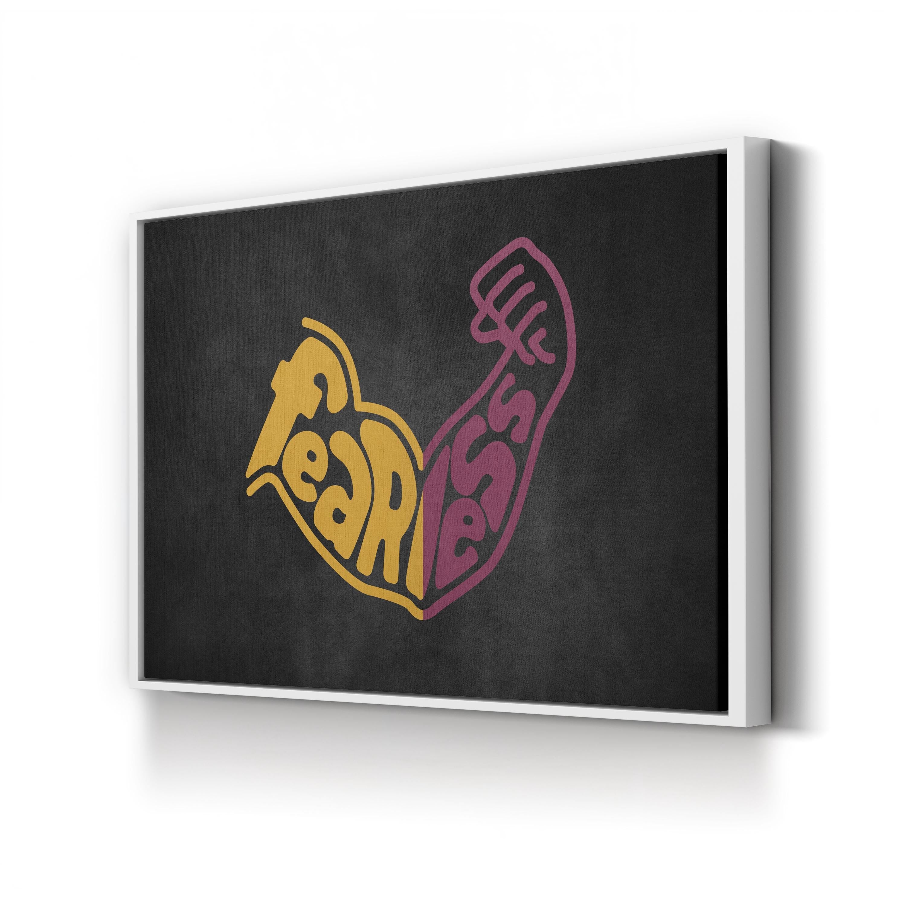 FEARLESS Calligraphy Canvas Art Print – Inspirational Typography in Vibrant Color