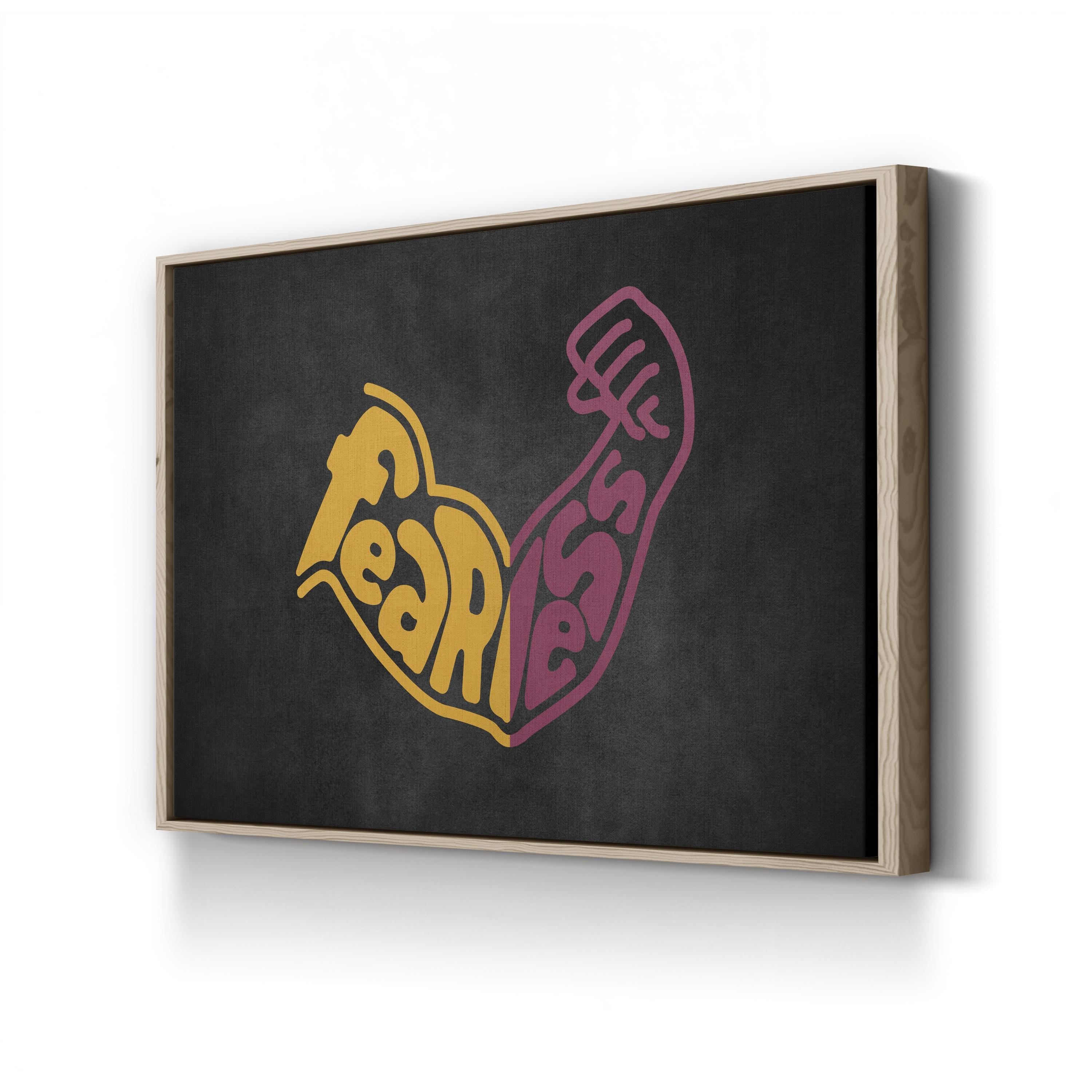 FEARLESS Calligraphy Canvas Art Print – Inspirational Typography in Vibrant Color