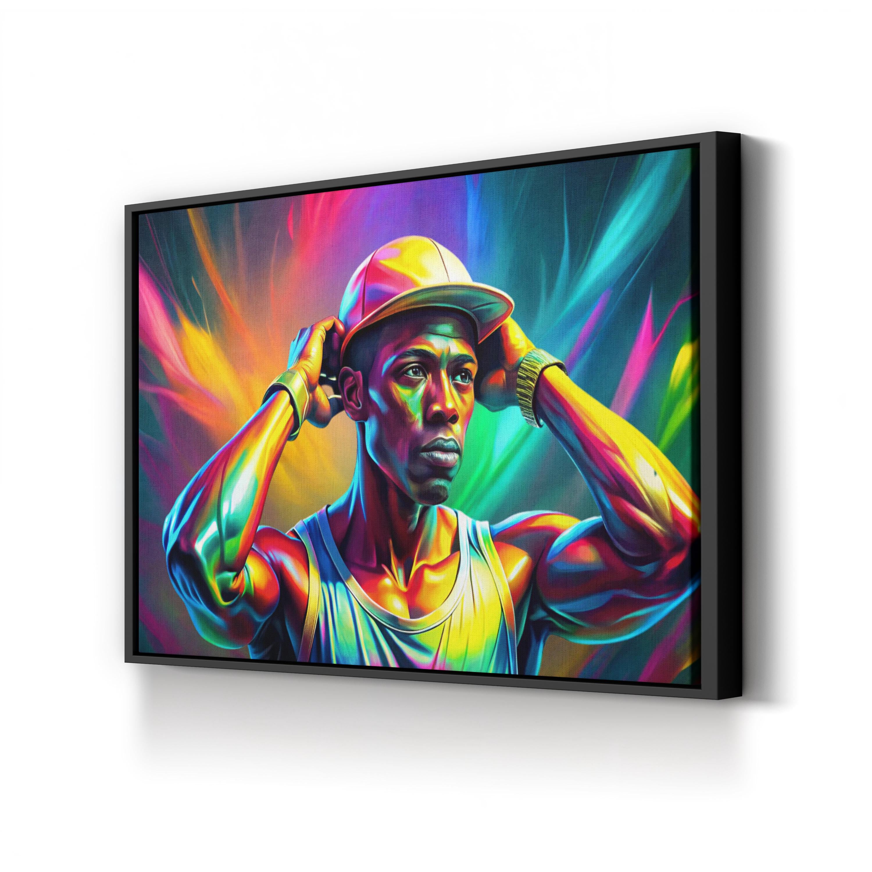 FLEXIN Neon Athlete – Period Illustration Wall Art | Motivational Canvas Print