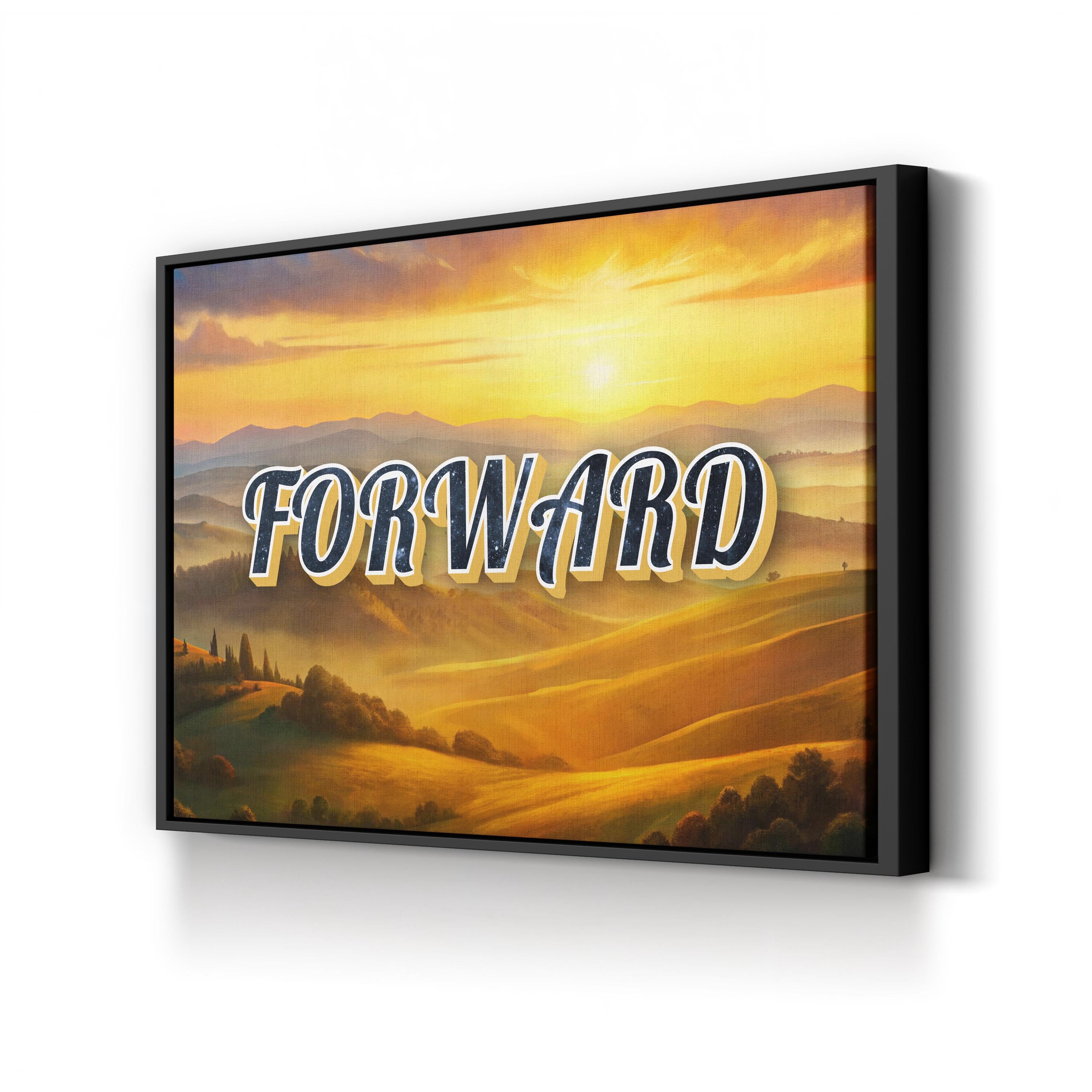 Forward Wall Art | Motivational Landscape Typography Canvas Print