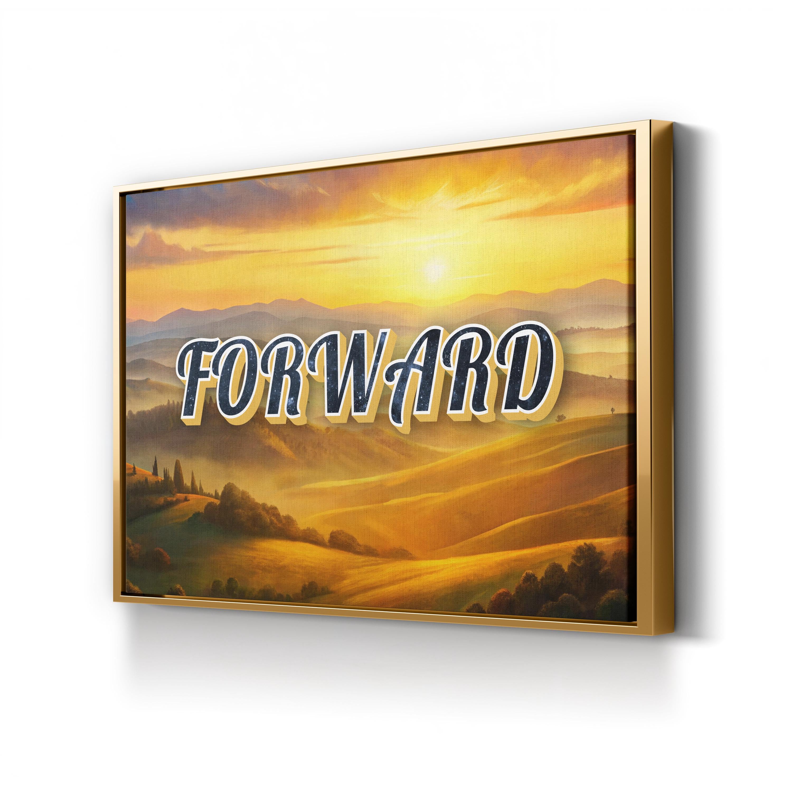 Forward Wall Art | Motivational Landscape Typography Canvas Print