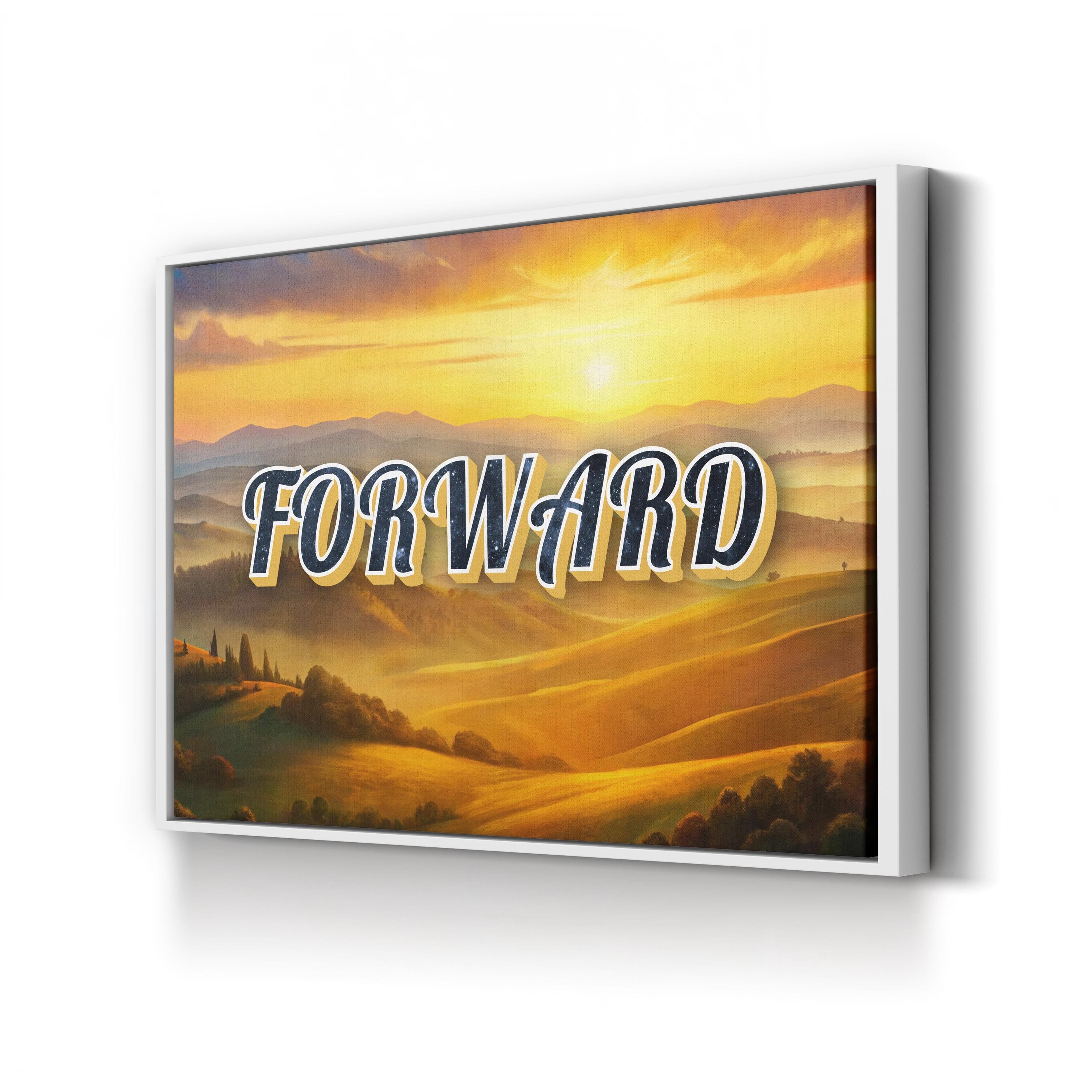 Forward Wall Art | Motivational Landscape Typography Canvas Print