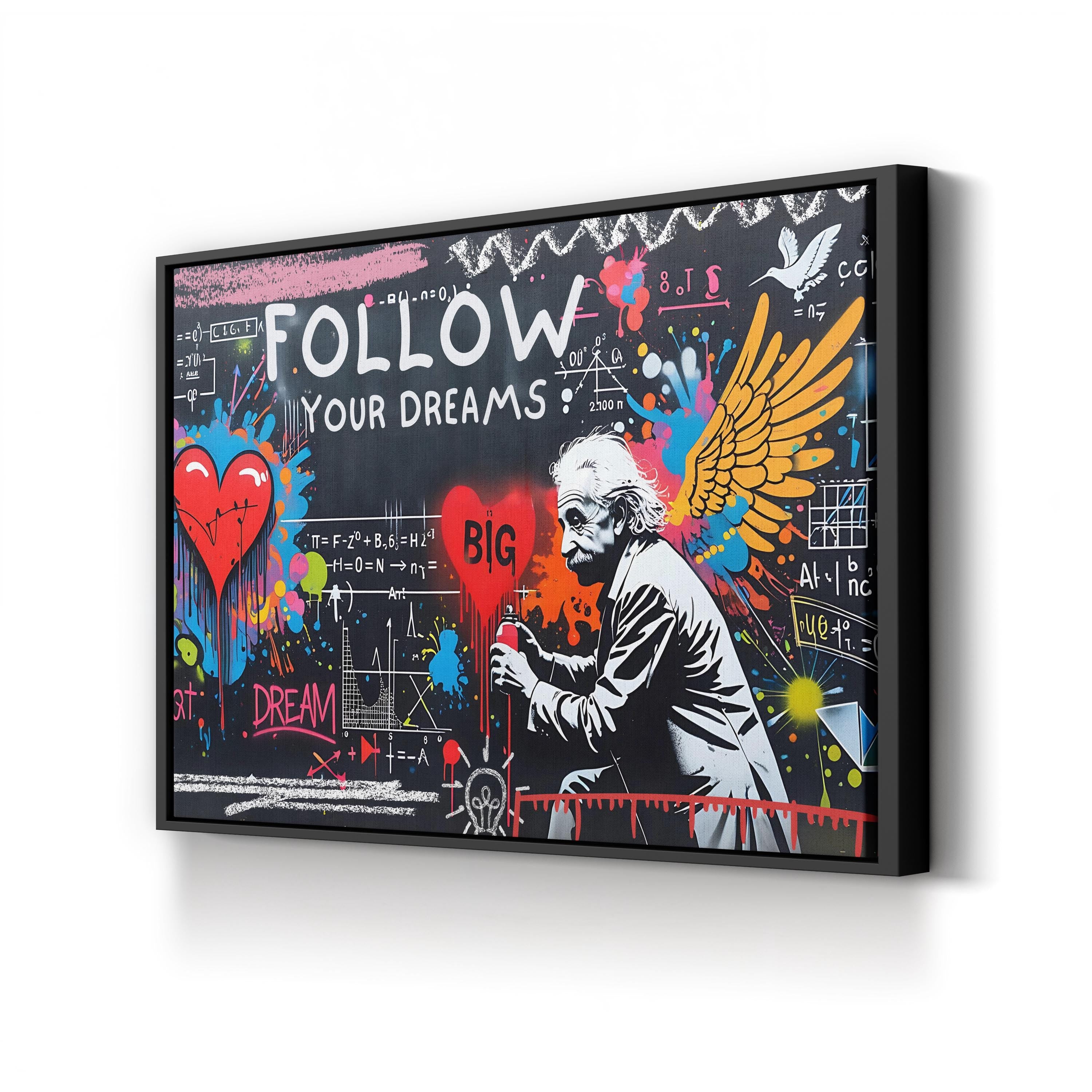 Follow Your Dreams Graffiti Wall Art – Contemporary Urban Street Art Canvas Print